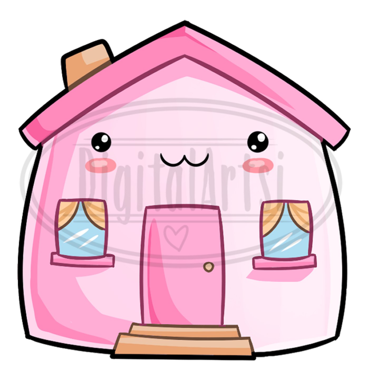 Kawaii House Clipart (126358) Illustrations Design Bundles