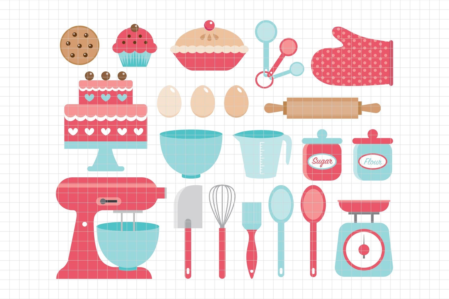 Baking UtensilsDigital Clipart LES.CL11 (20493) Illustrations