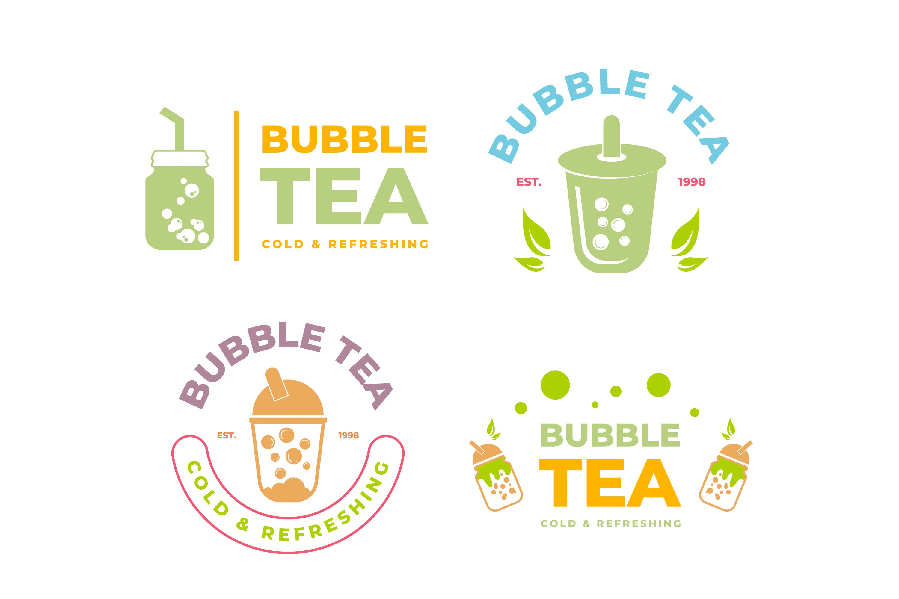 Logo Collection Style Bubble Tea