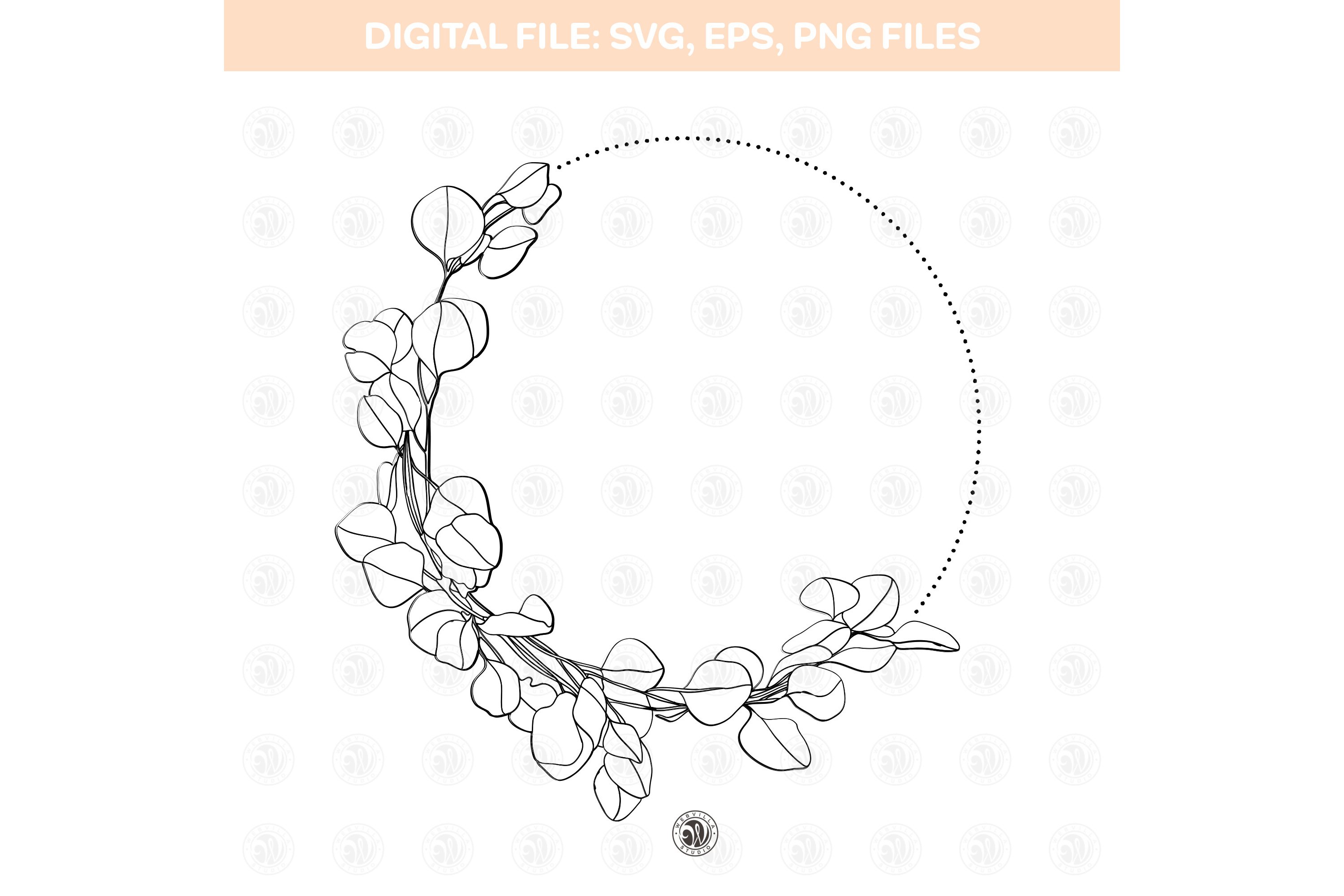 Eucalyptus Wreath clipart (990627) | Illustrations | Design Bundles