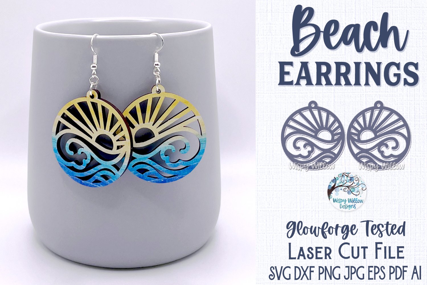 Beach Earrings SVG for Glowforge or Laser Cutter