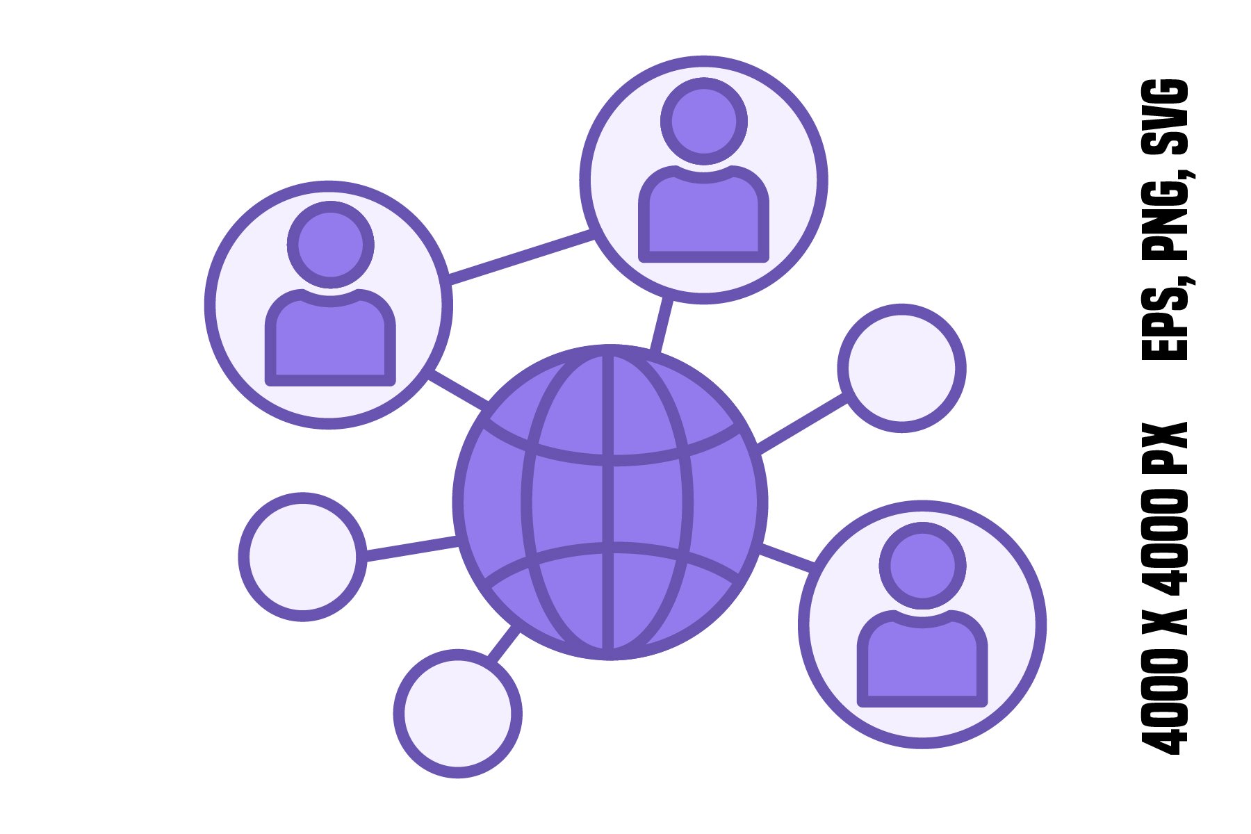 Colored Connections Icon, image size:1800x1200