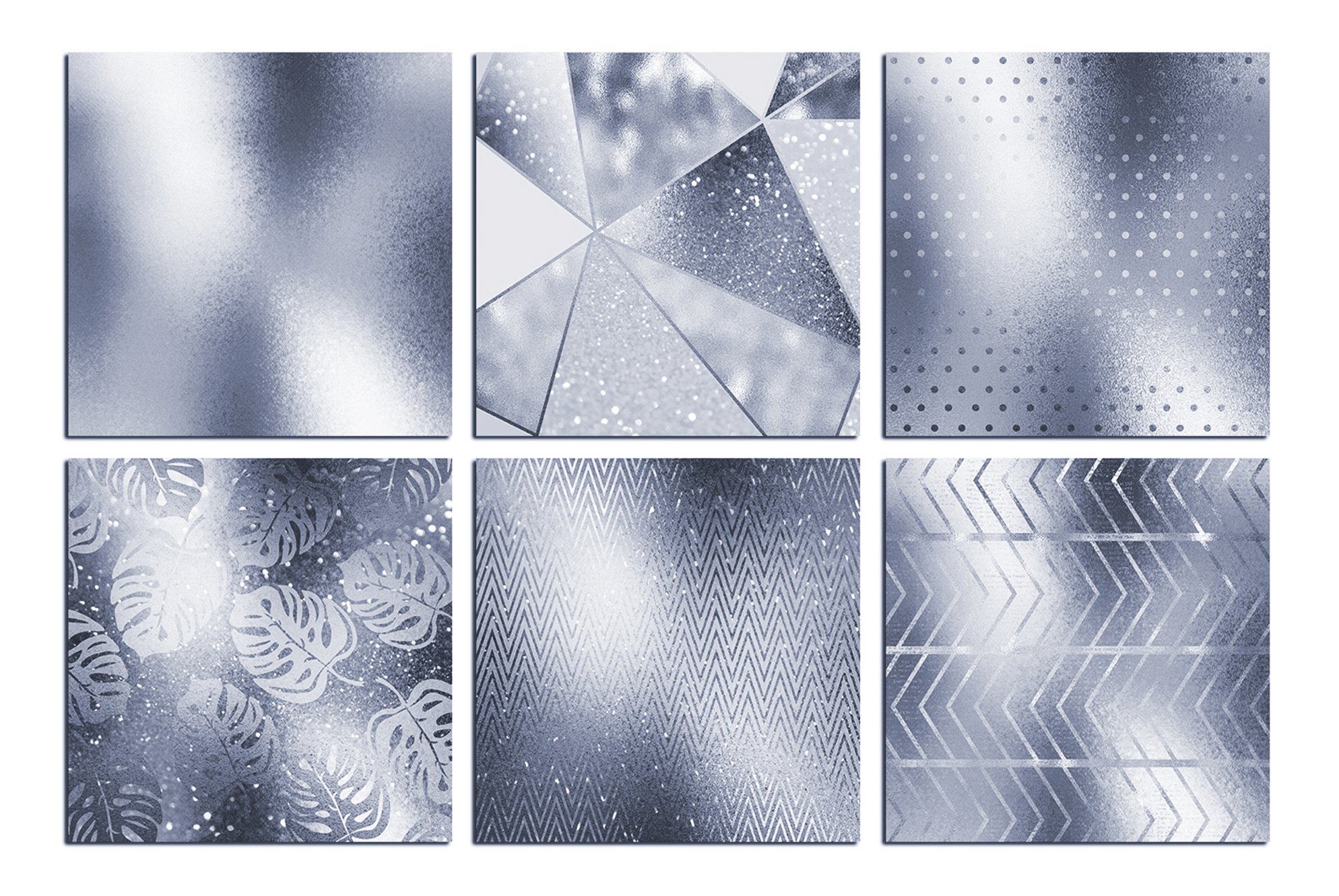 Silver and Blue Metallic Textures, Backgrounds