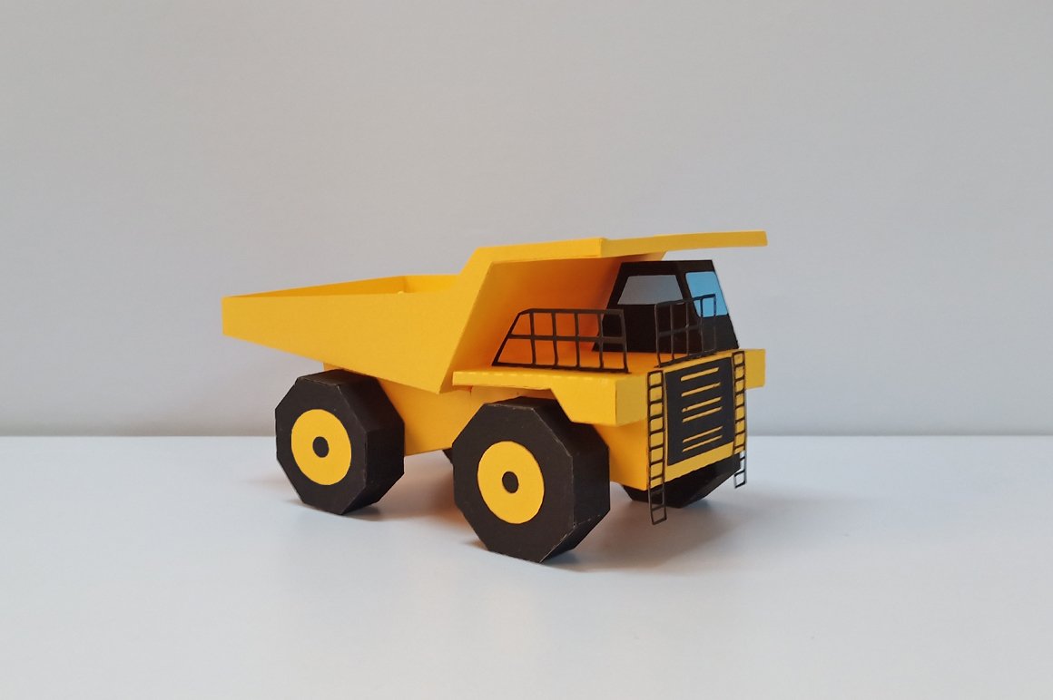 DIY Dump Truck - 3d papercraft (534903) | Printables | Design Bundles