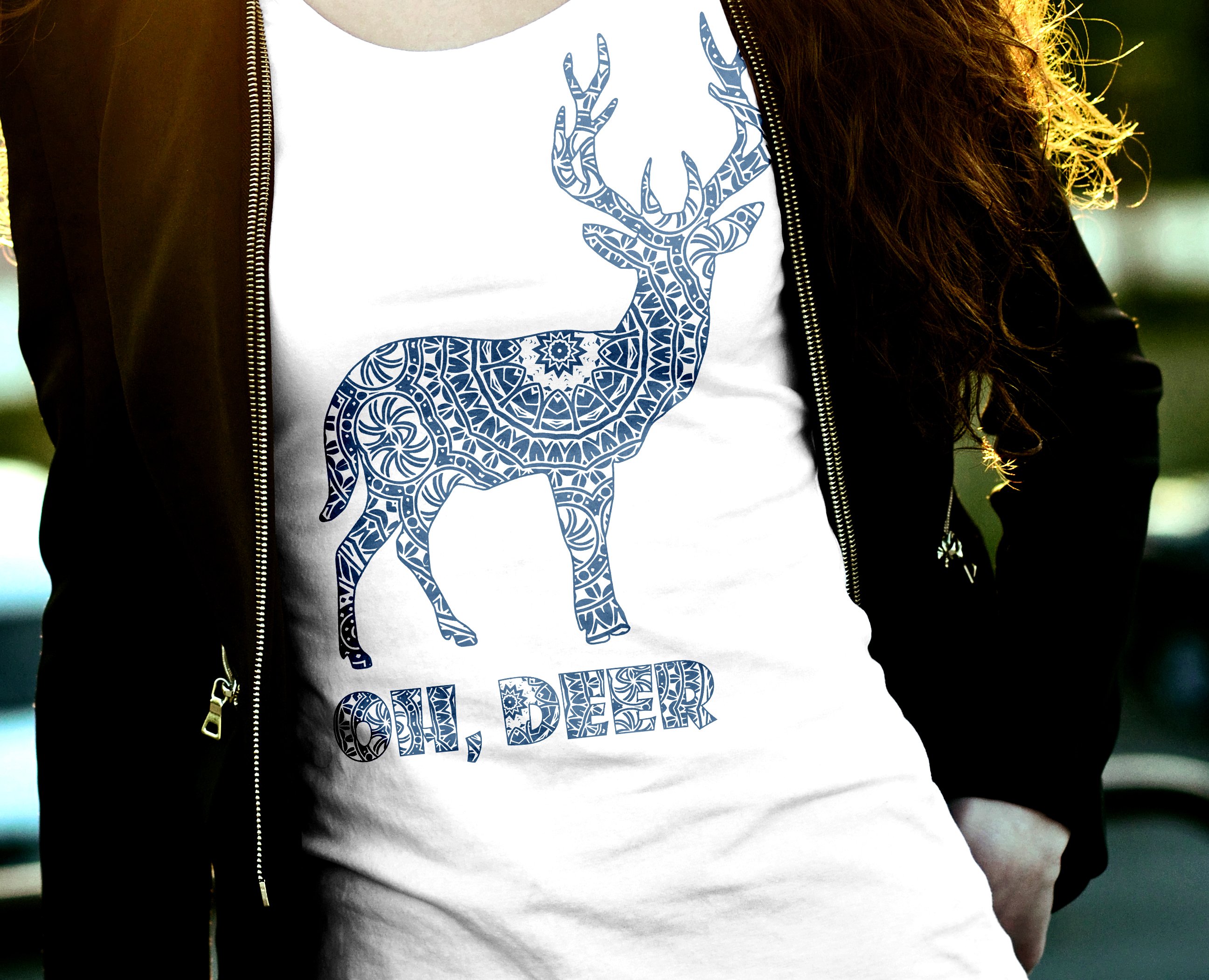 Deer Mandala Svg: 'OH DEER SVG' Zentangle Deer Svg (100385) | SVGs
