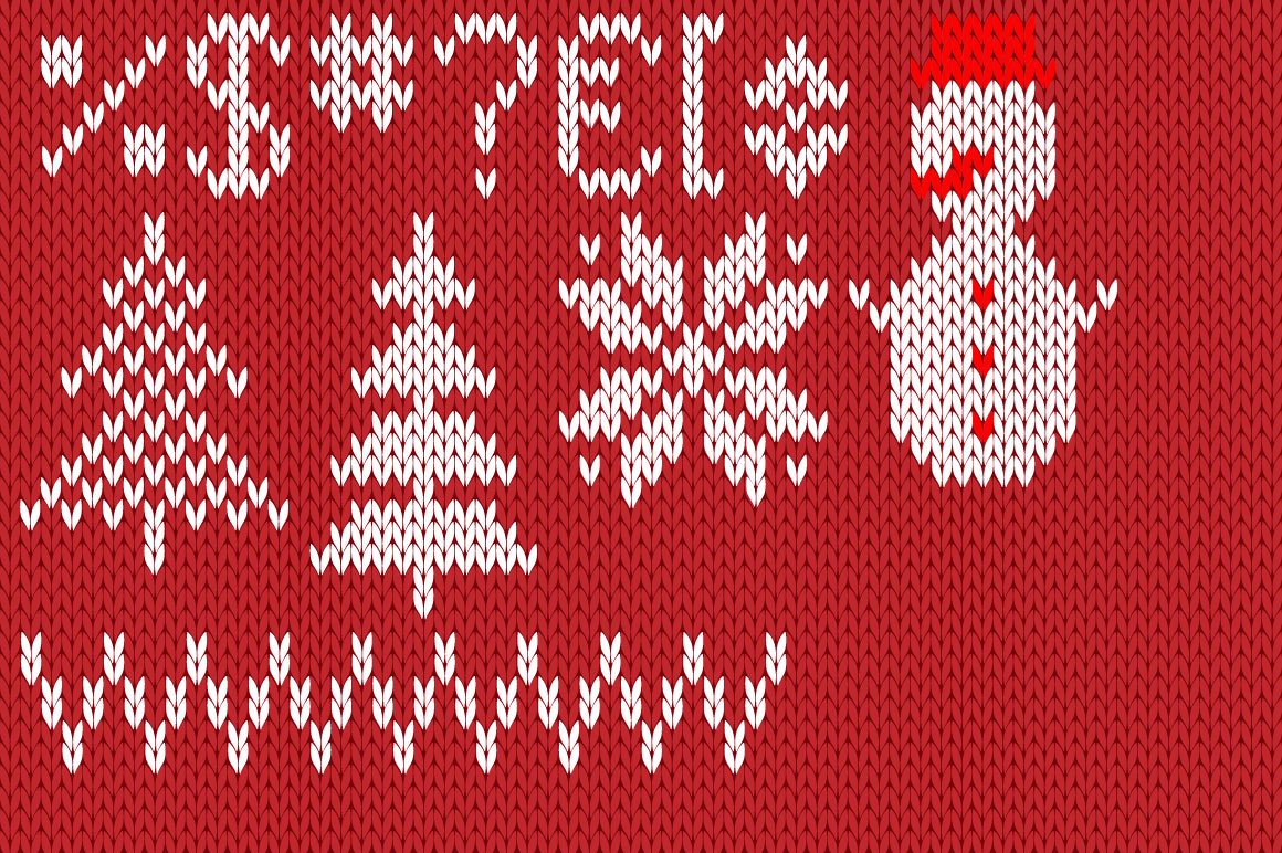 【KOOLOSET】Holiday Lettering Knit Christmas Knitted Font Ol Version 2.0