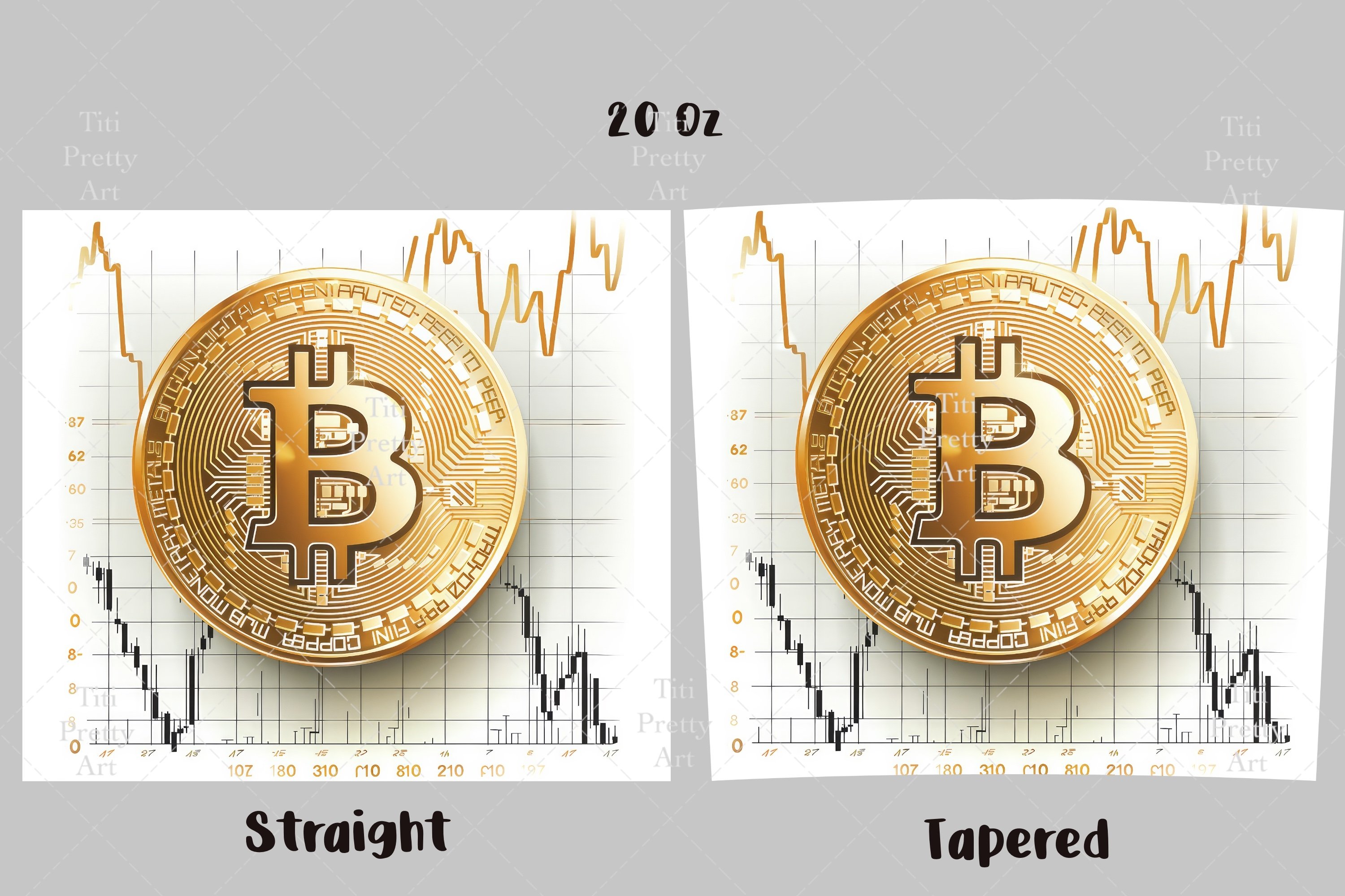 Bitcoin Tumbler Wrap Sublimation Design PNG