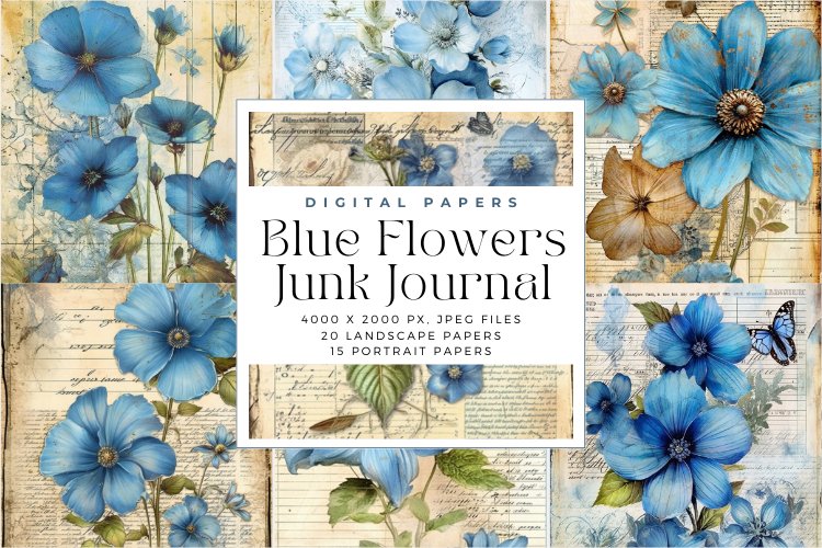 blue-flowers-junk-journal-