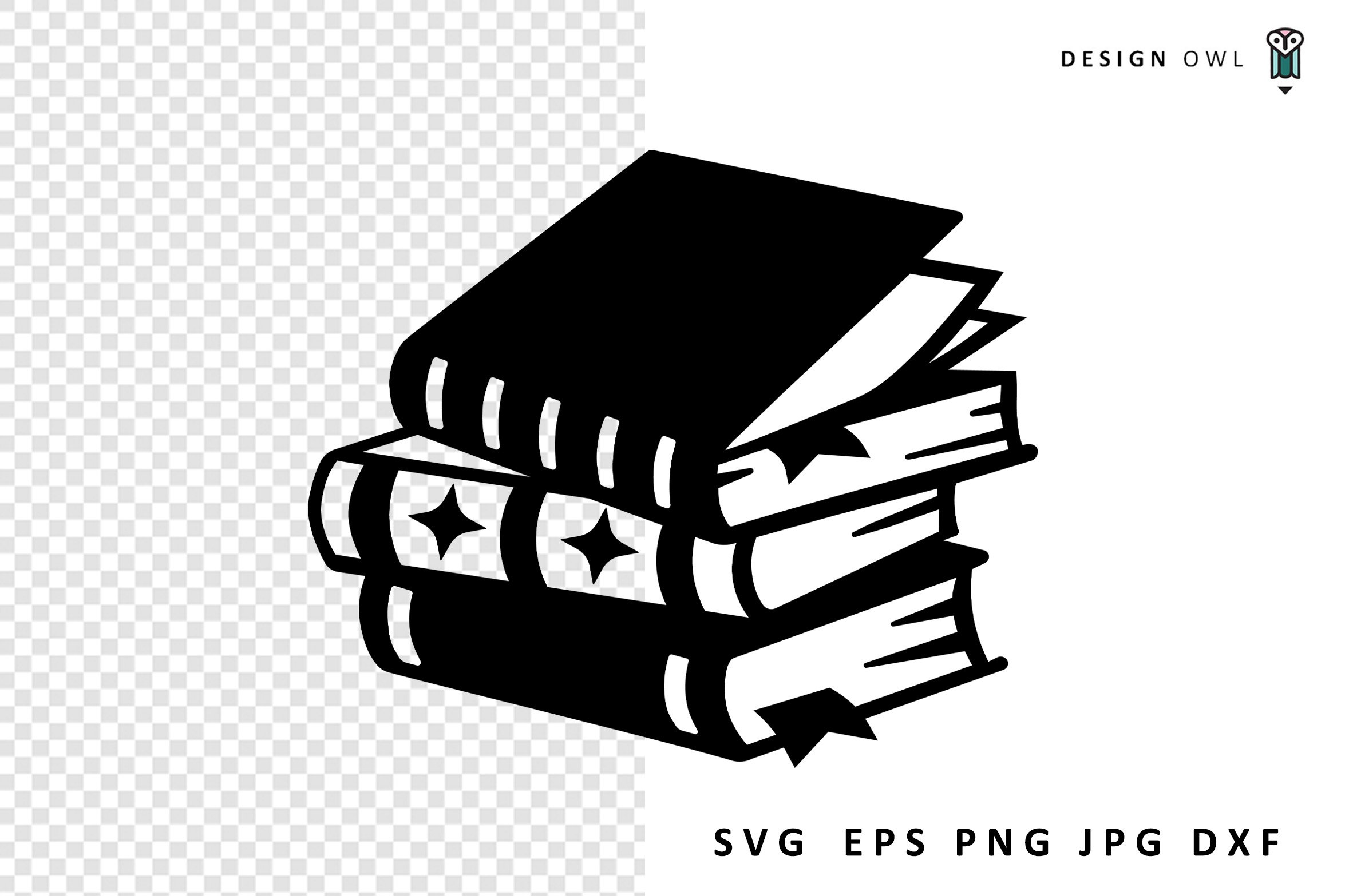 Book Stack - Reading SVG, image size:2350x1567