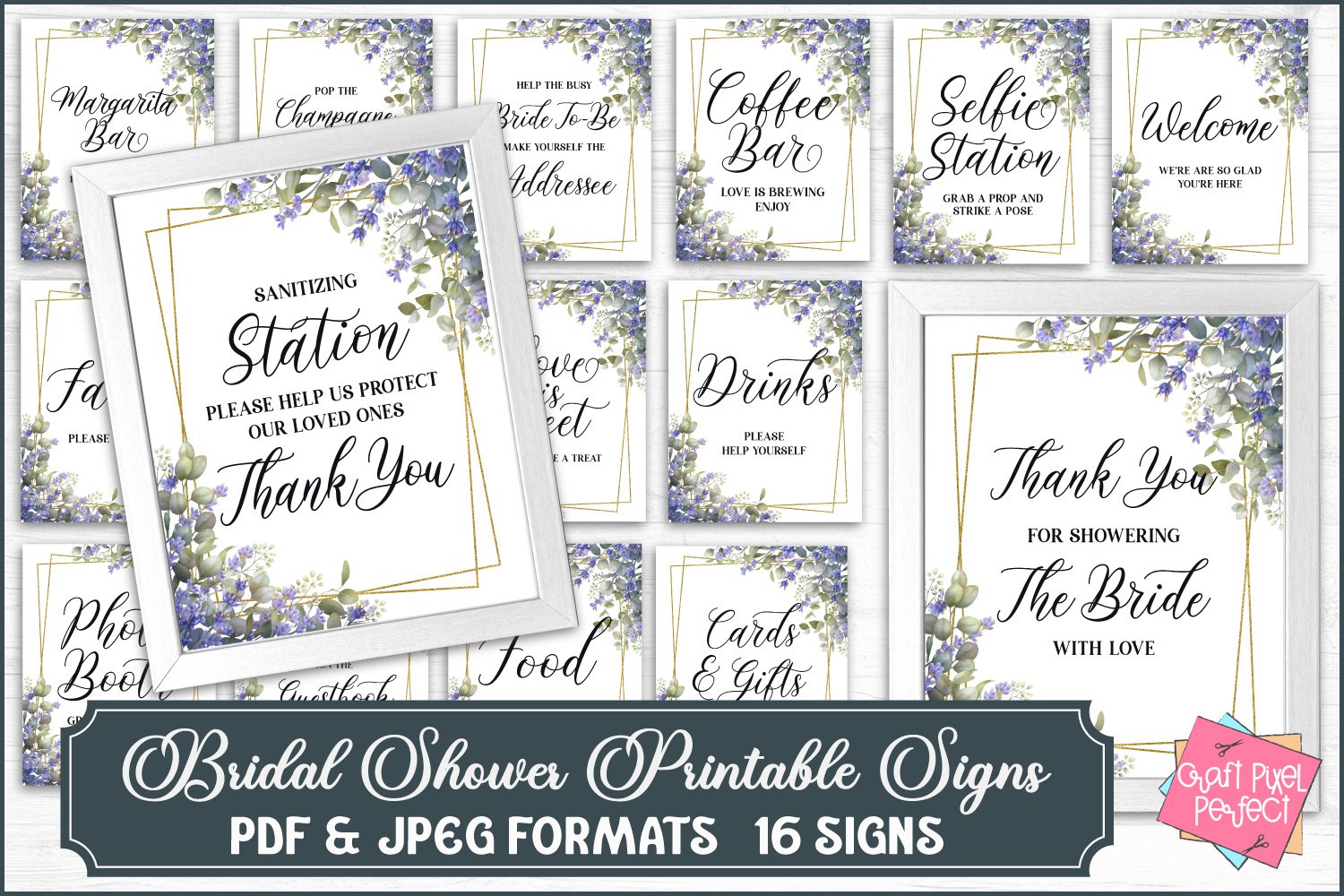 Eucaliptus Printable Bridal Shower Signs Bundle for Free Bridal Shower Printable Signs
