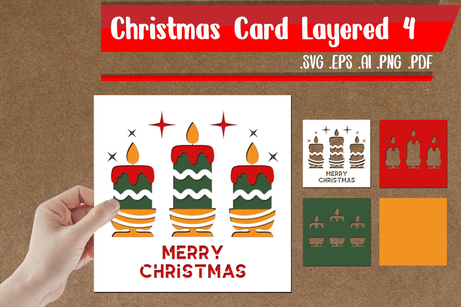 Christmas Card Layered 4 - svg eps ai png pdf