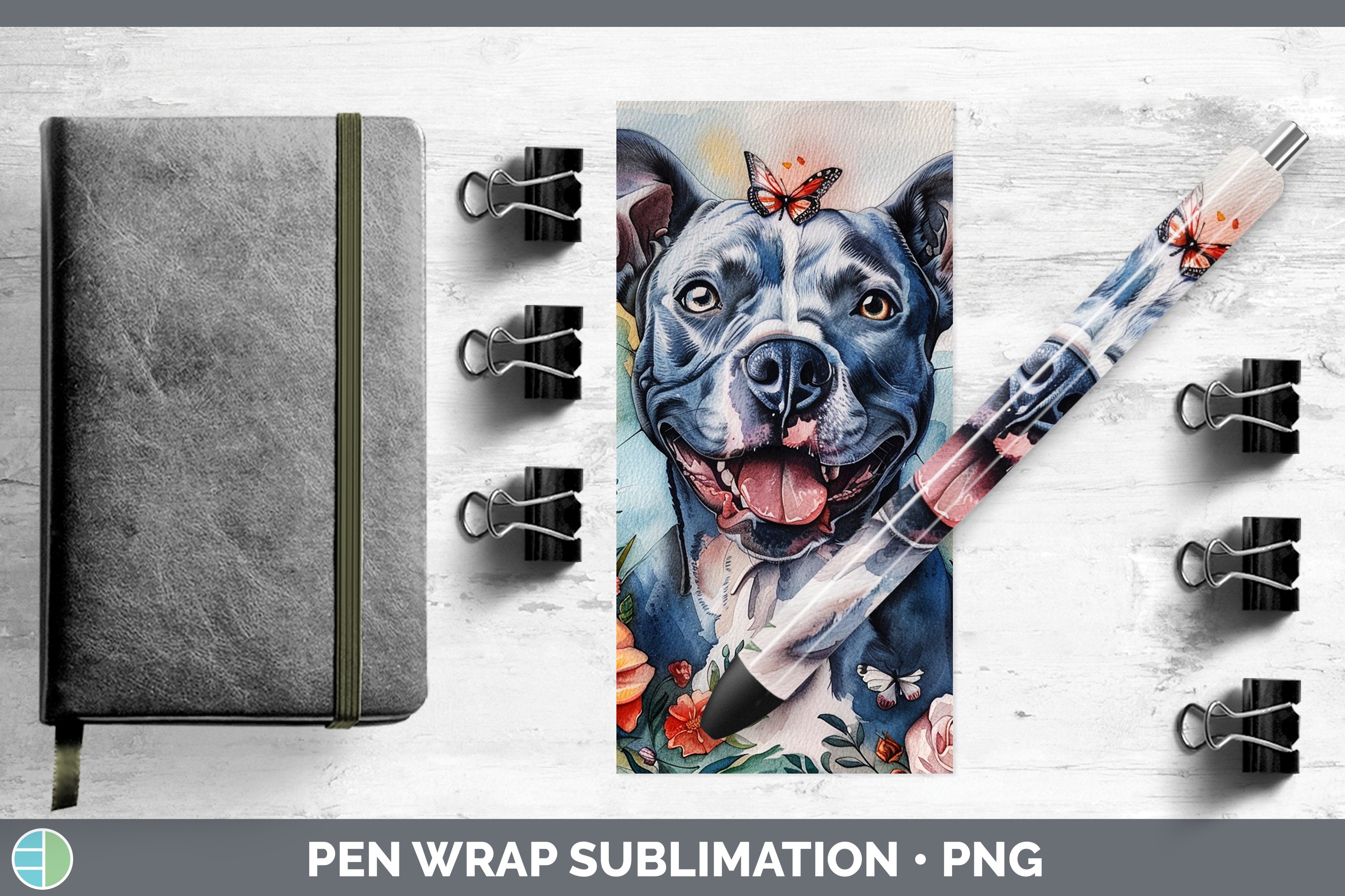 Puppy Pitbull Pen Pitbull Dog Wrapped (Butterfly Dog Pit Bull Pen