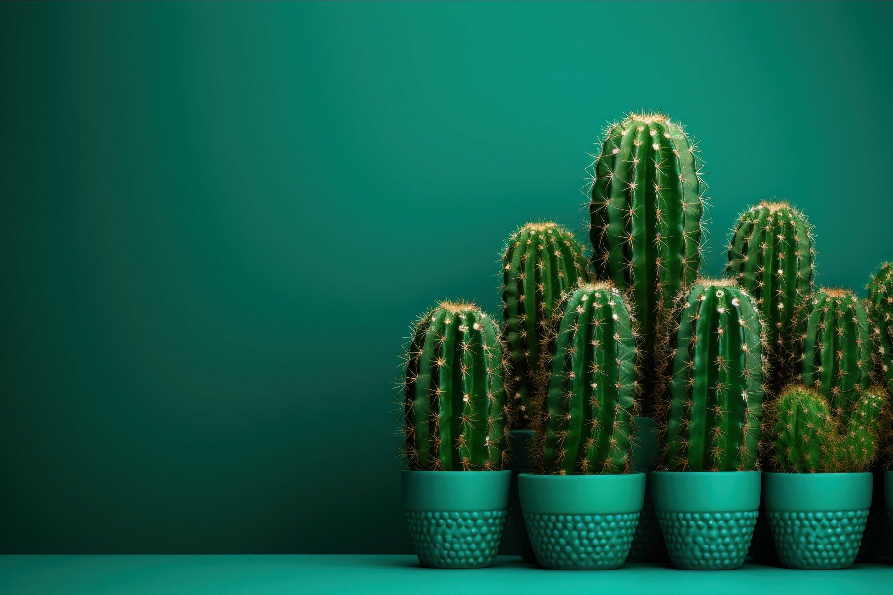 Captivating Cactus mockup blue background. Generate Ai