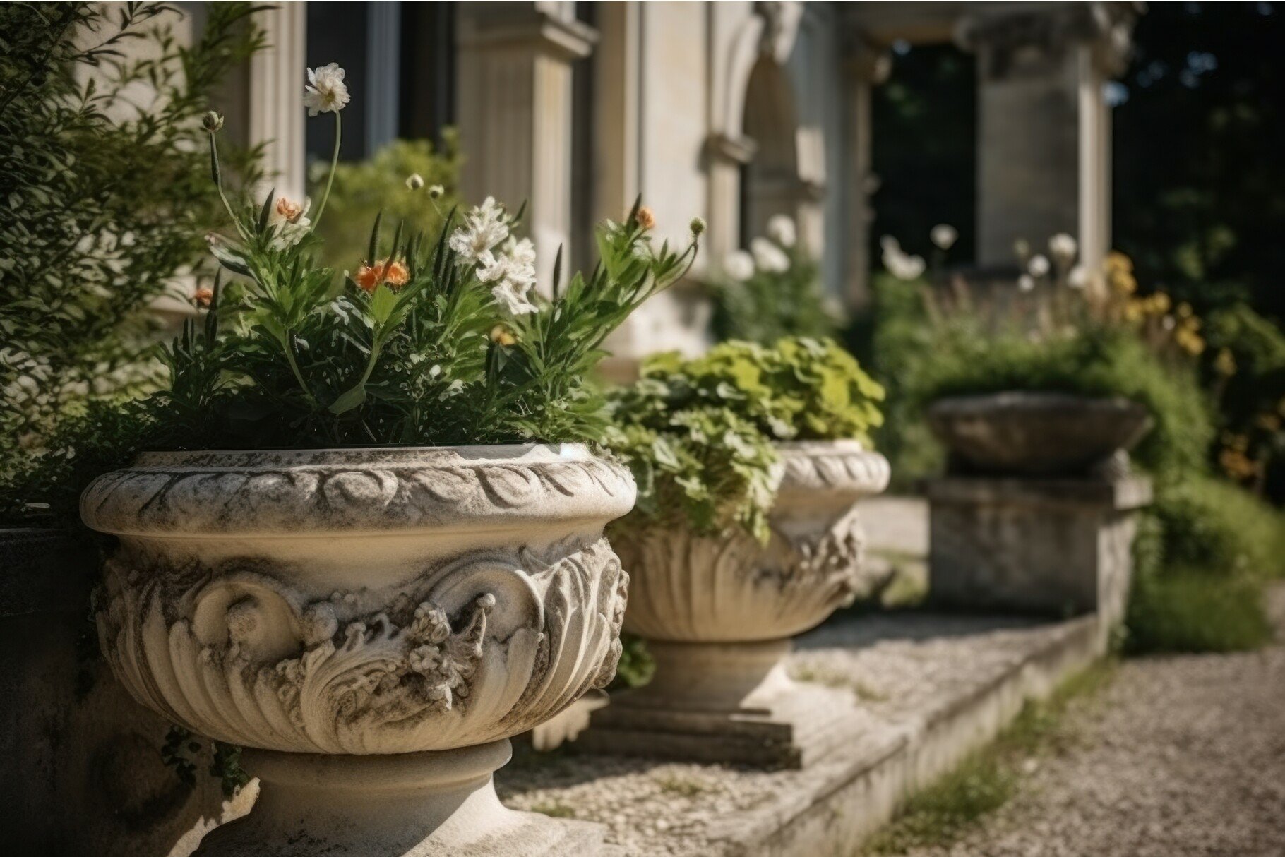 French garden classic. Generate Ai, image size:1820x1214