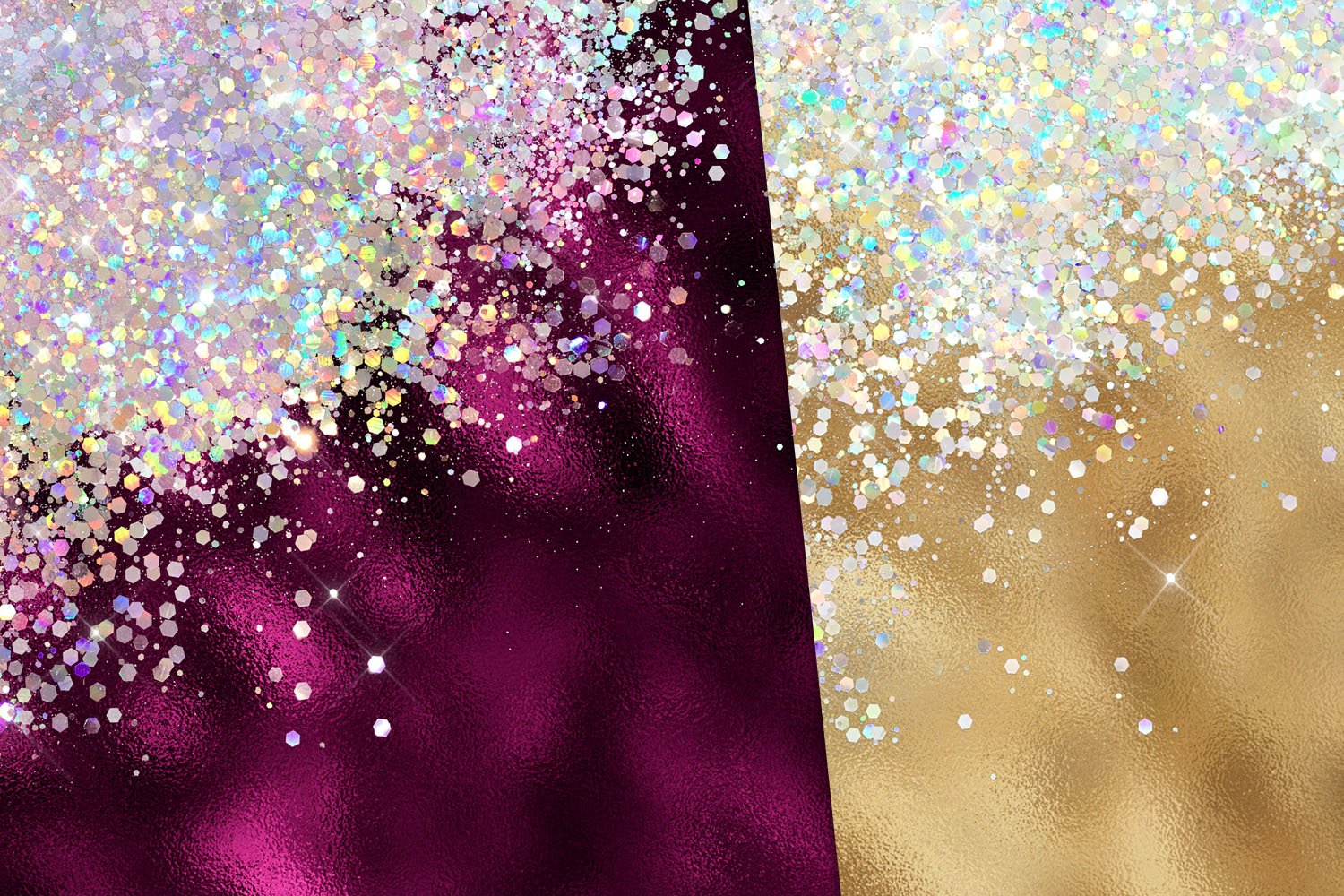 Holographic Glitter Digital Paper (741587) Patterns Design Bundles