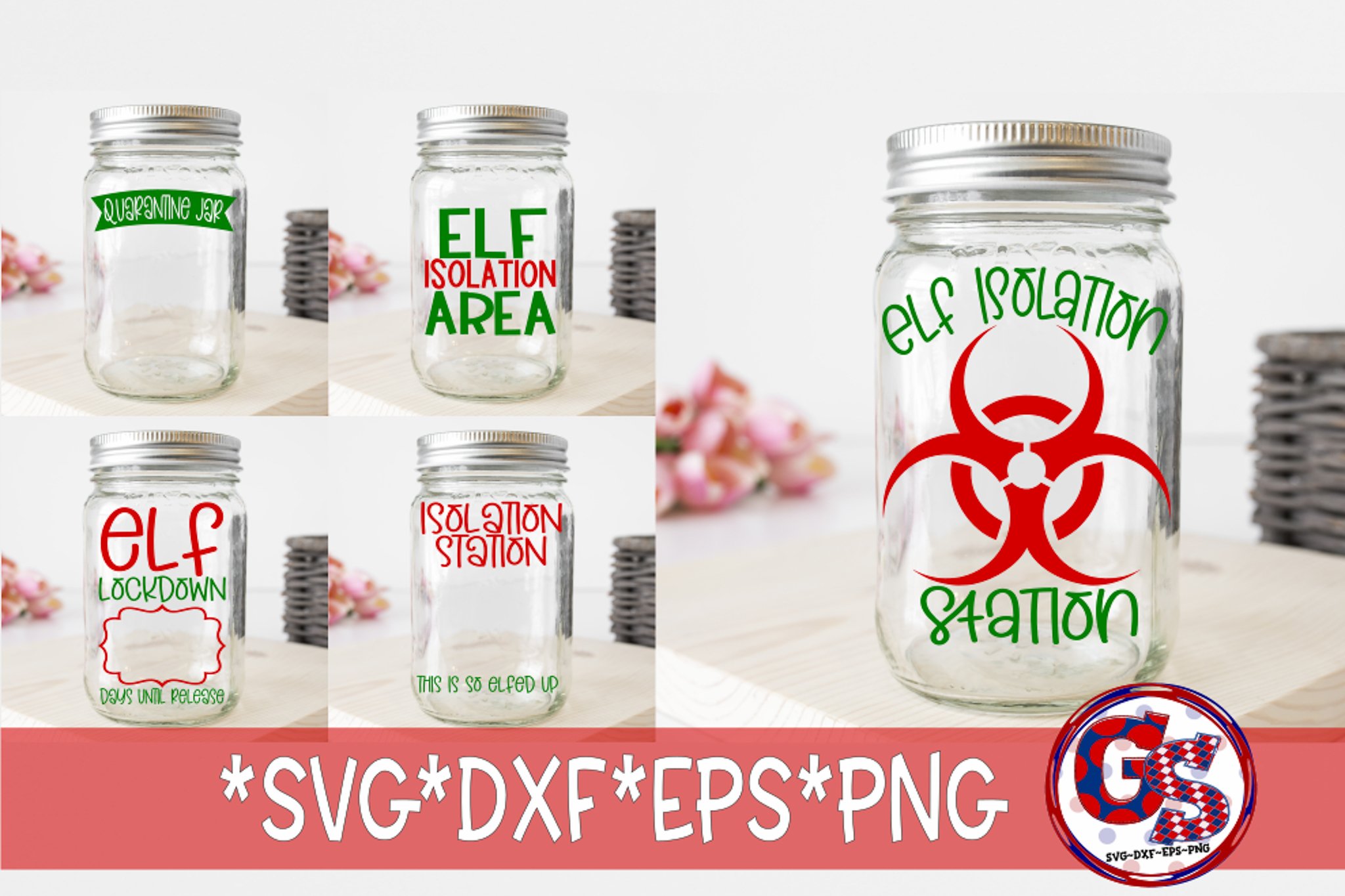 Elf Quarantine Bundle for Boxes and Jars SVG | Christmas (998426) | Cut ...
