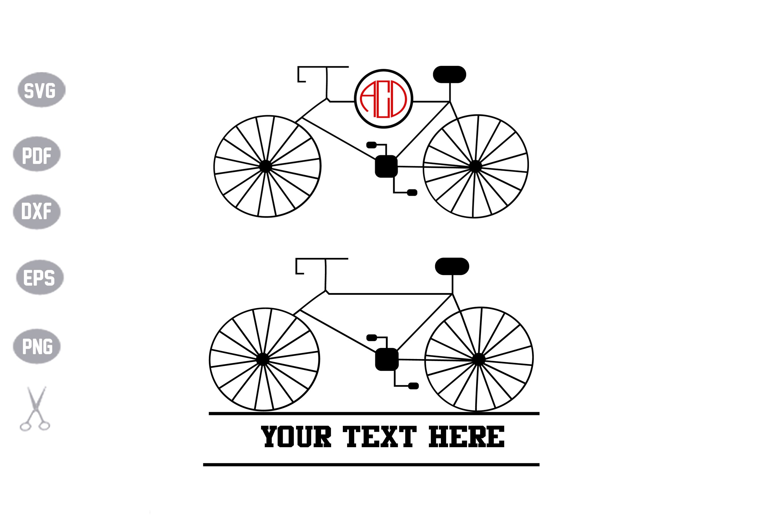 Bicycle Monogram SVG