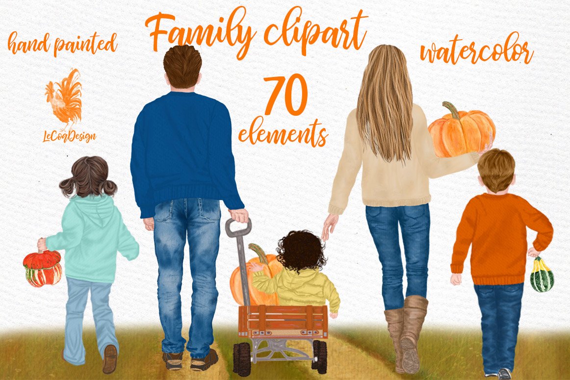 Family clipart Autumn Family clipart Pumpkin Thanksgiving (729781