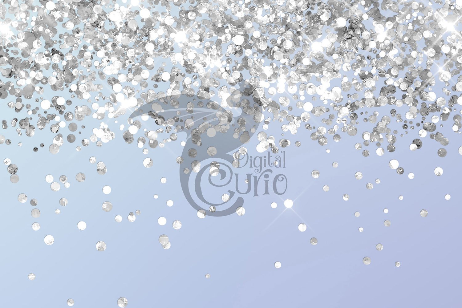 Blue Holographic Glitter Digital Paper (798296) Patterns Design Bundles