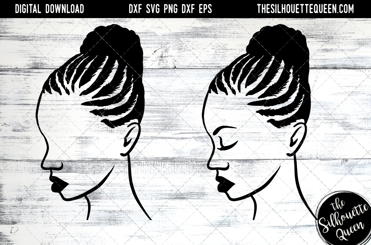 Afro Hair - Braided Bun (562291) | Cut Files | Design Bundles