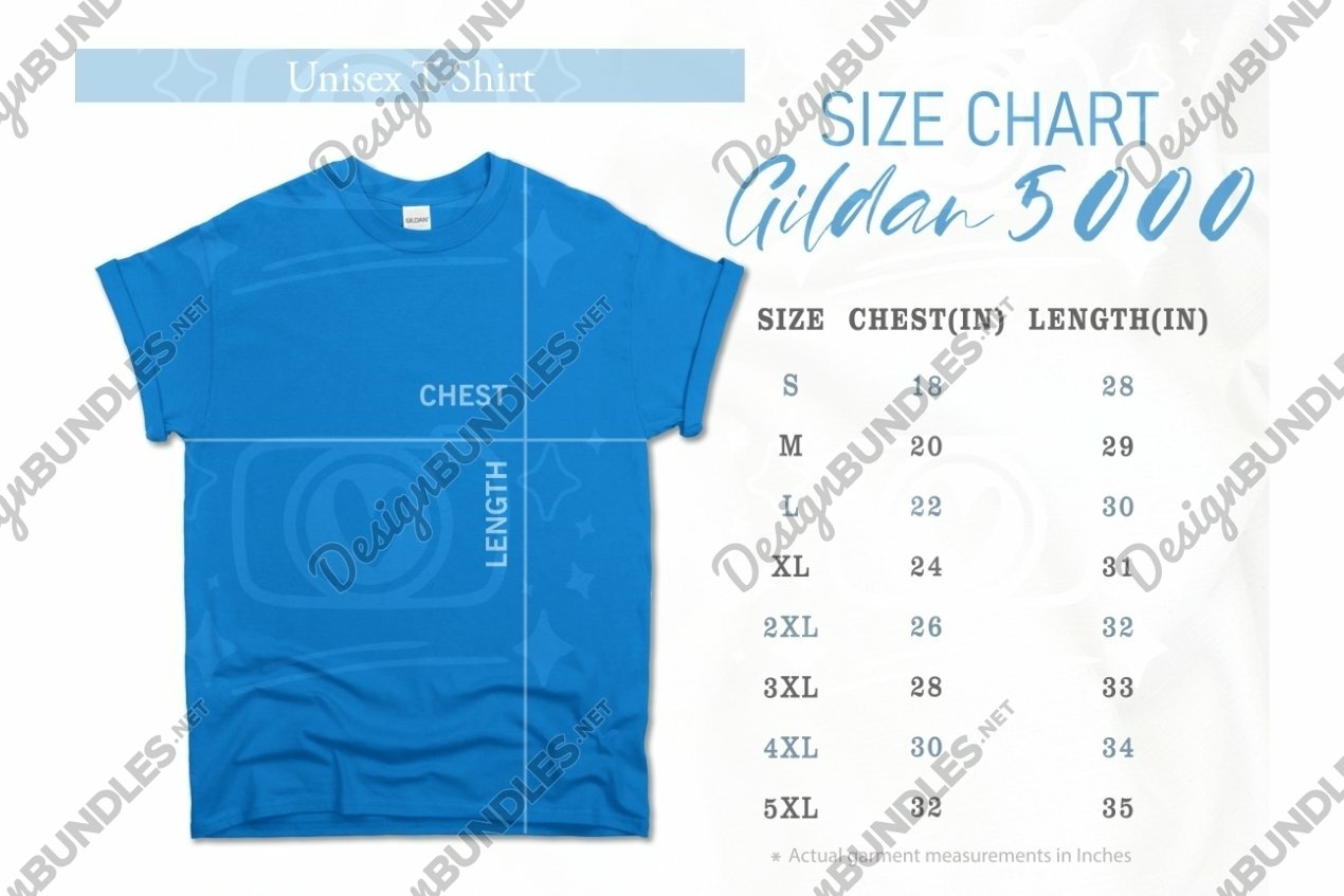 Download Gildan 5000 Size Chart Gildan Mockup Unisex Tee T Shirt 1424984 Clothing Design Bundles