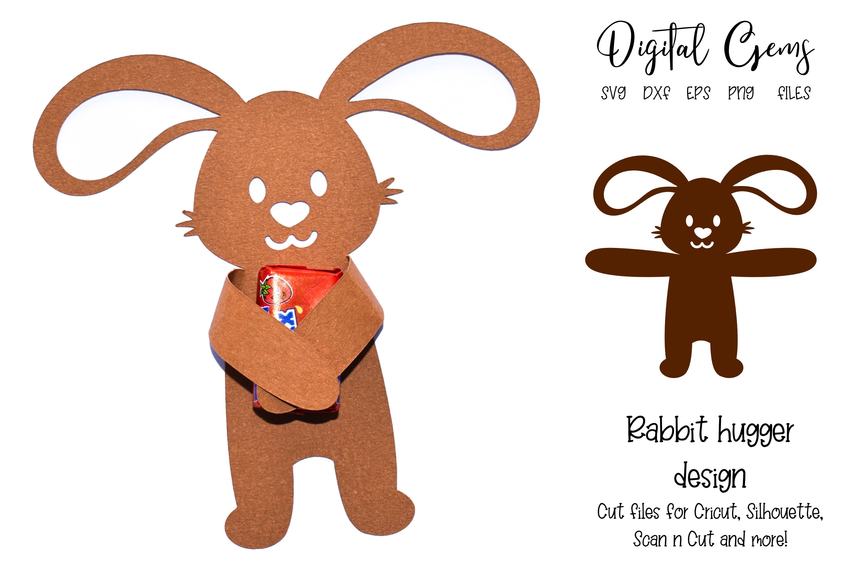 Rabbit sweet / candy / chocolate animal hugger design SVG (1199251