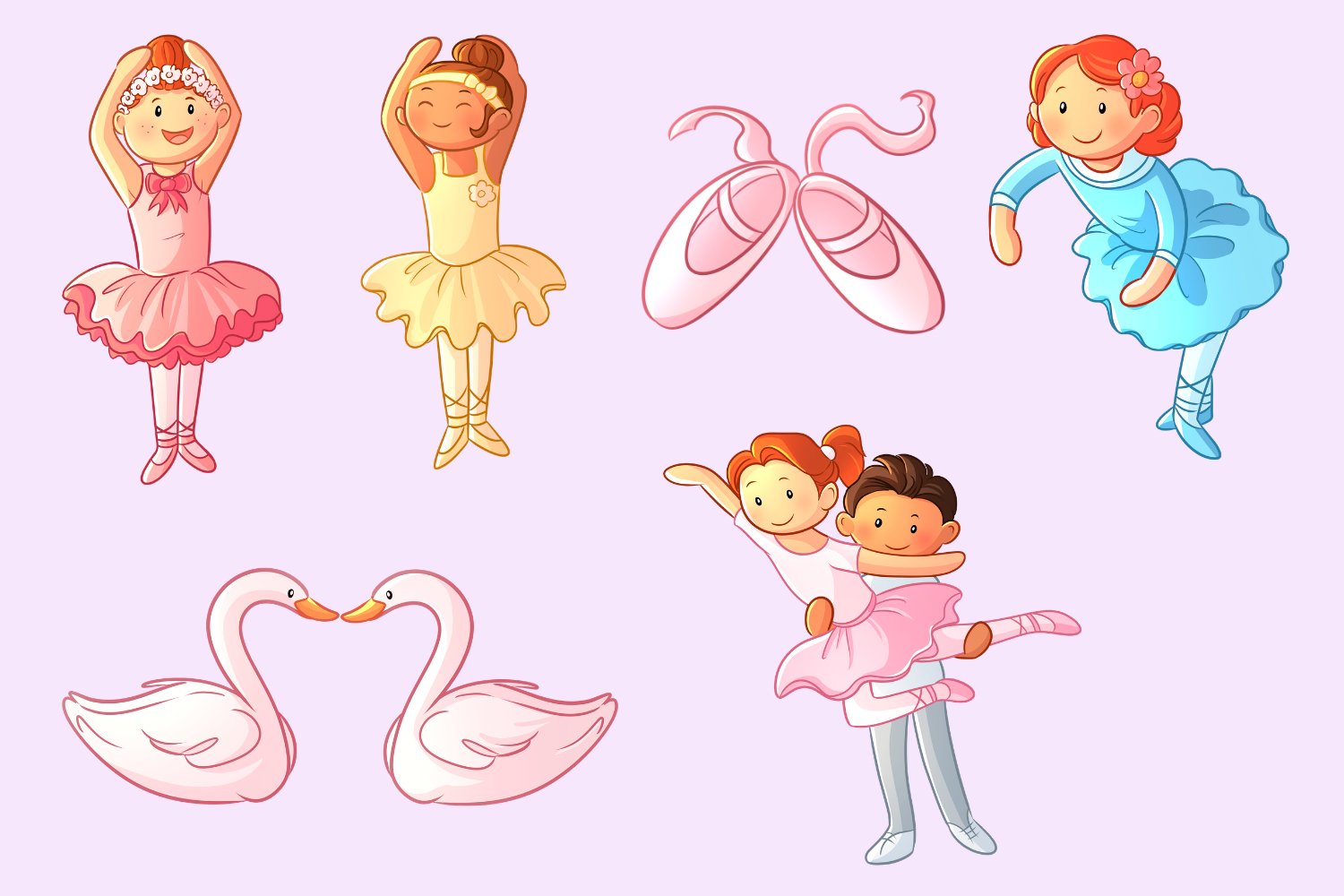 Ballet Dancers Clip Art Collection (551533) | Illustrations | Design ...