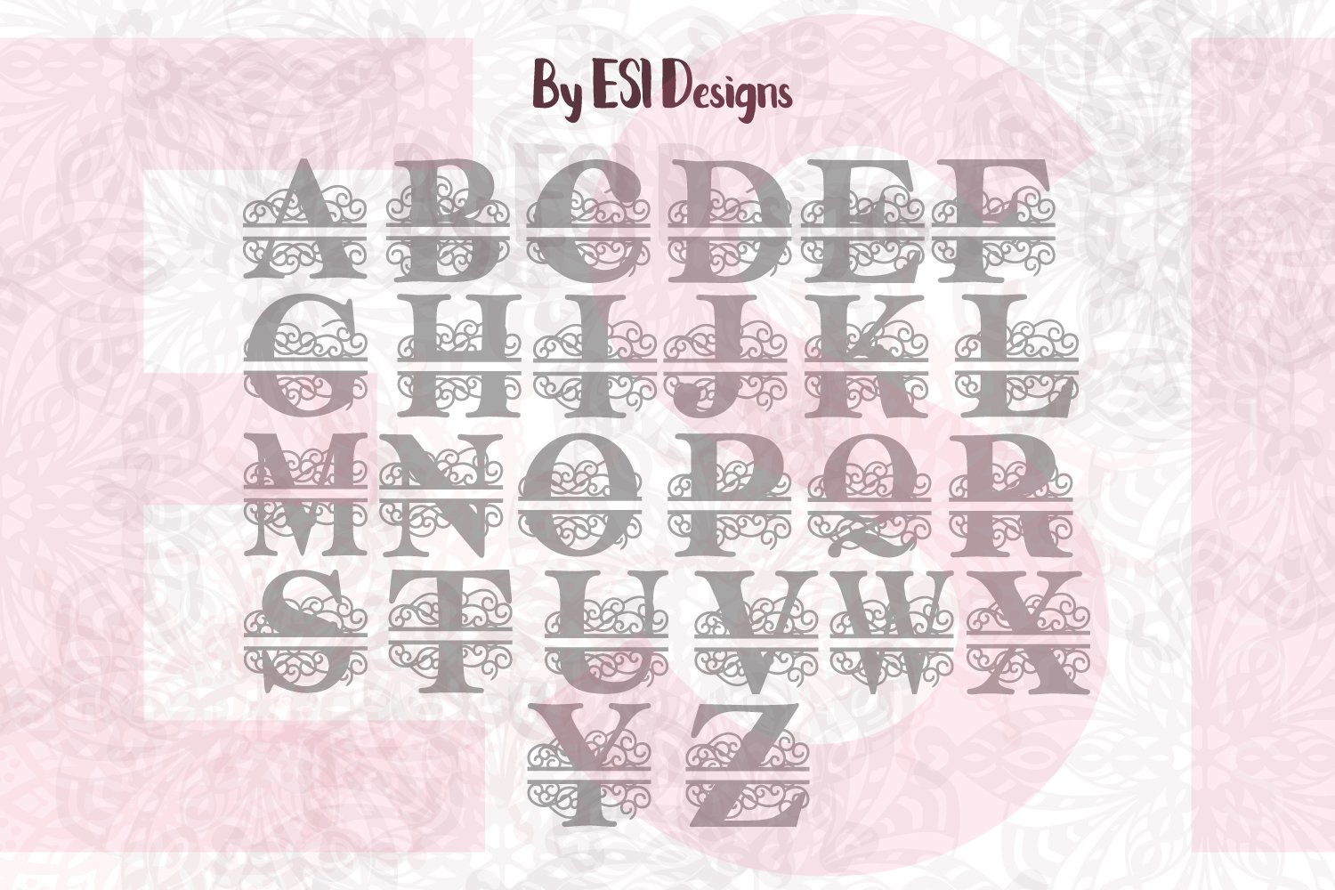 Download ES Swirl, Split Monogram Alphabet - A-Z (34319) | SVGs ...
