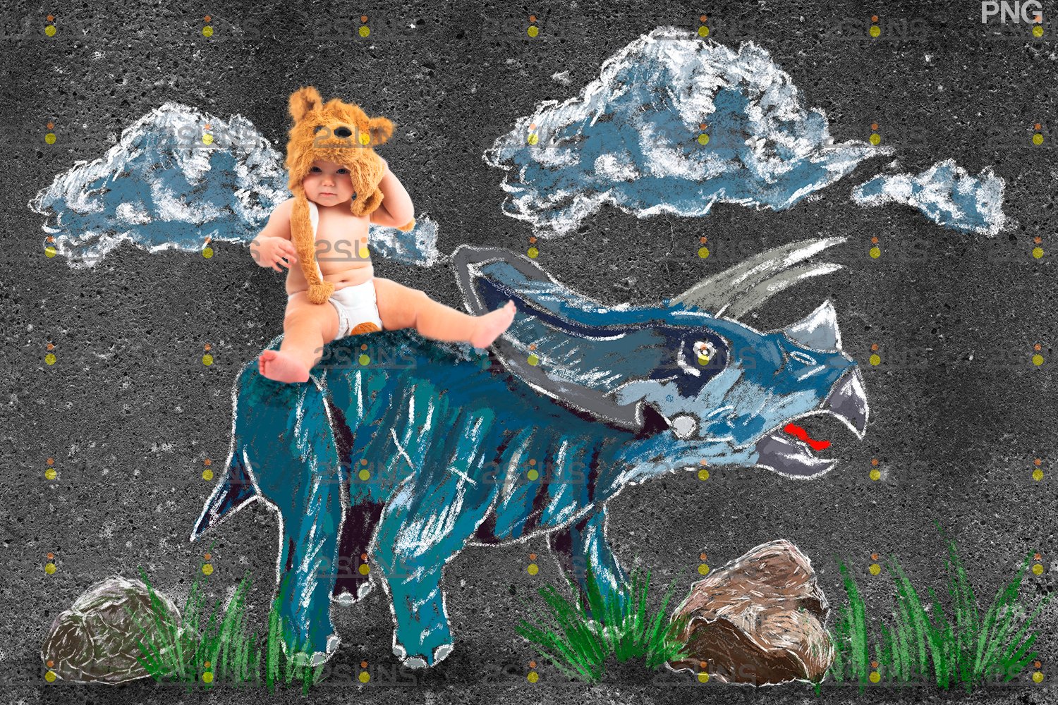 Dinosaurs Chalk art overlays, Dinosaur backdrop (649347