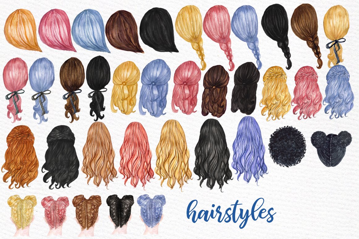 Best Friends Soul Sisters Watercolor Clipart (183788) Illustrations