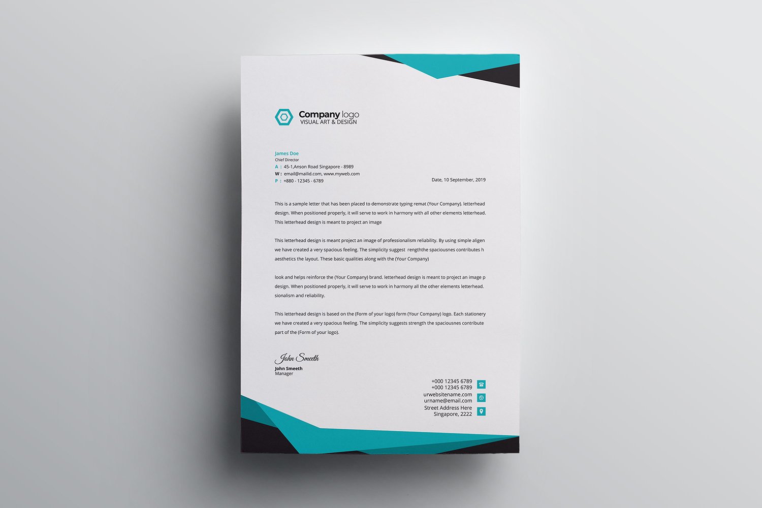 2 Company Addresses With 2 Logos On Letterhead : Business Letters