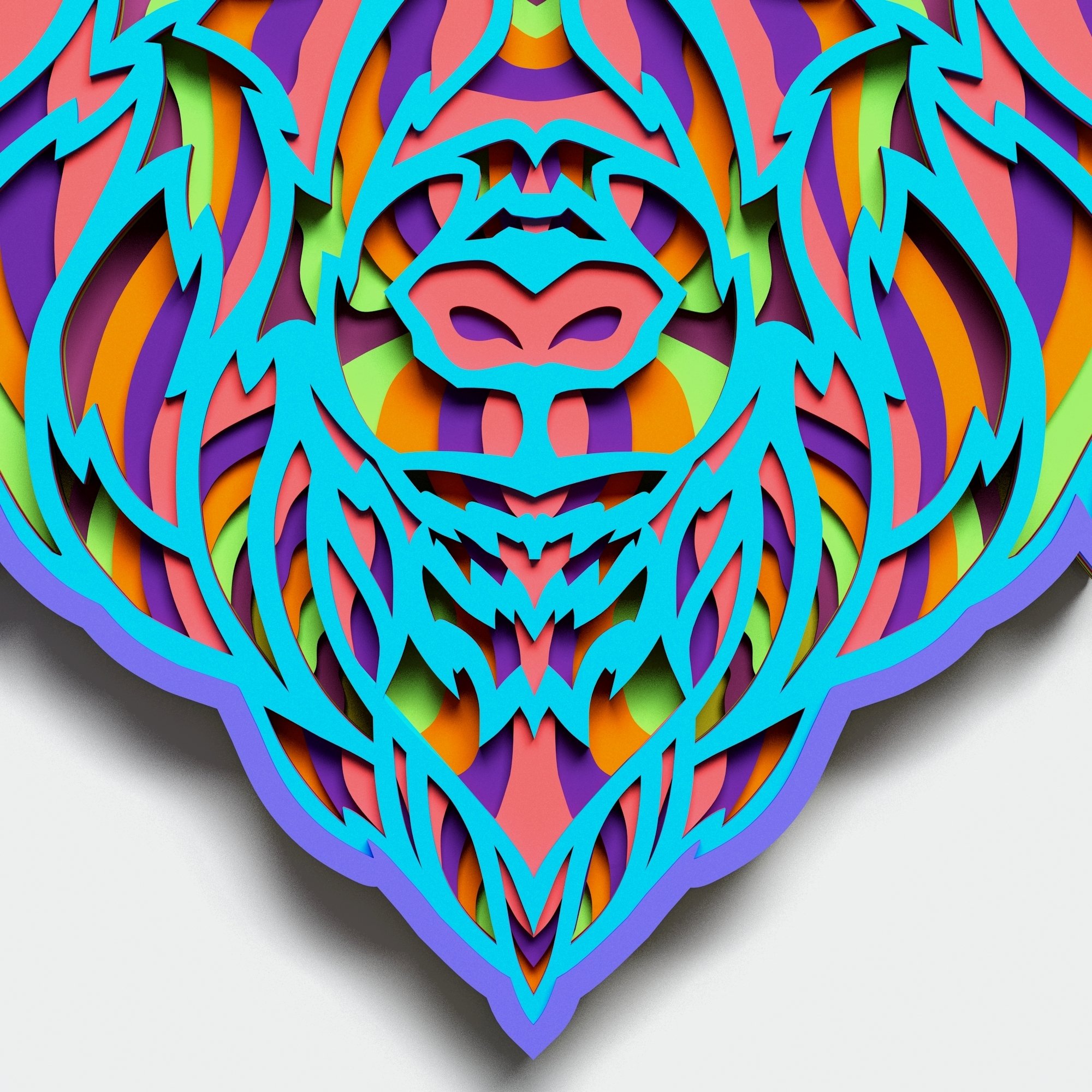 Download Multilayer Wolf Mandala, Vector file for cutting (603943 ...