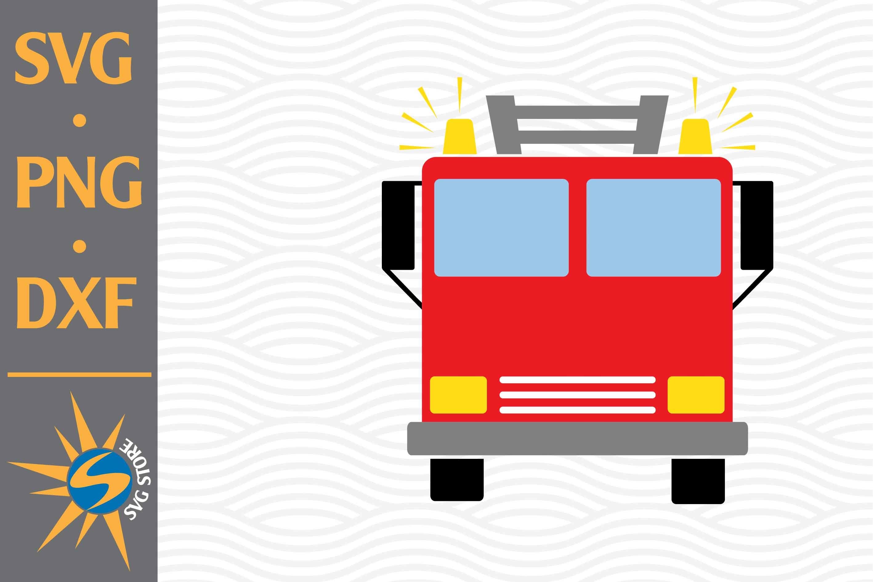 Fire Truck Birthday SVG, PNG, DXF Digital Files Include (690685) Cut