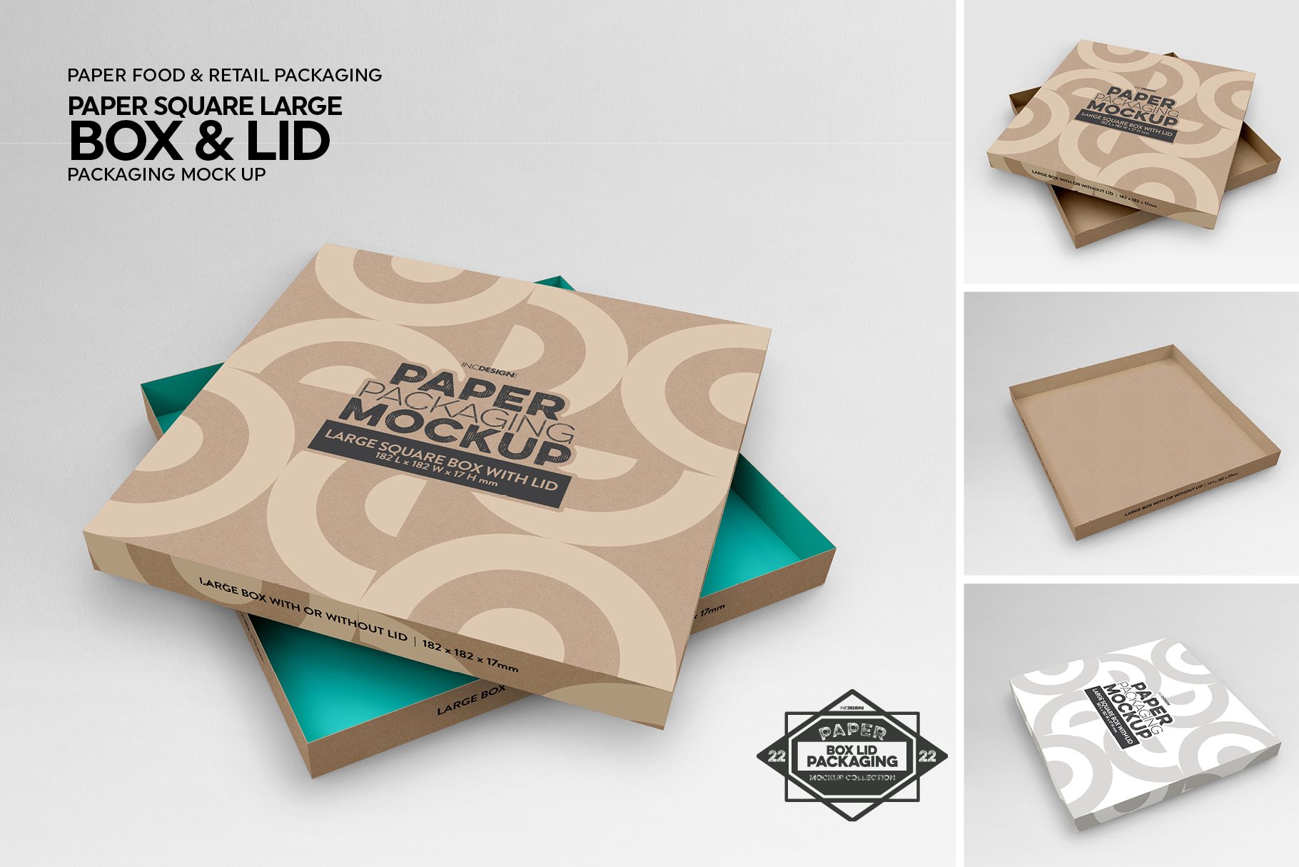 VOL. 22 Paper Box & Lid Packaging Mockups (647581) Branding Design