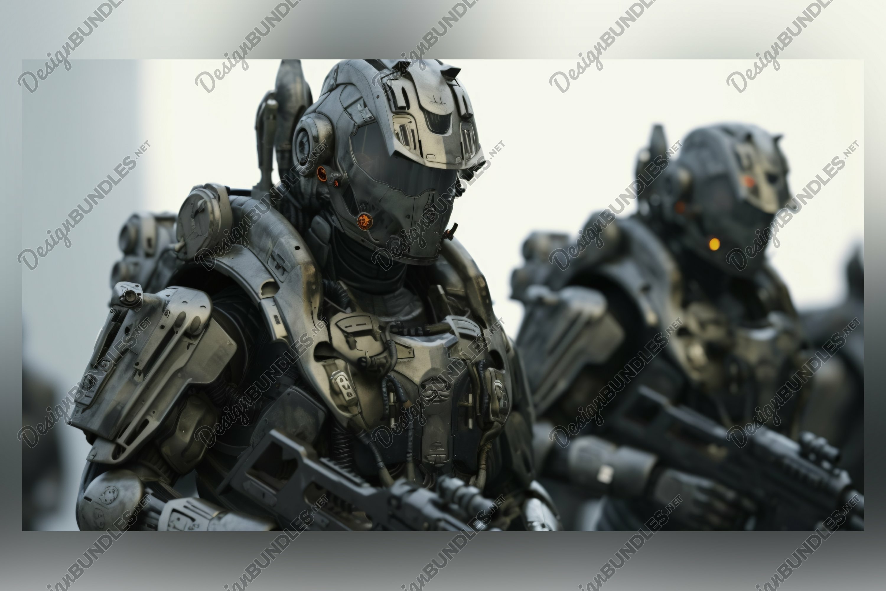 Tri-Bots of Defense Heavily Armed Robot Military (2834584)