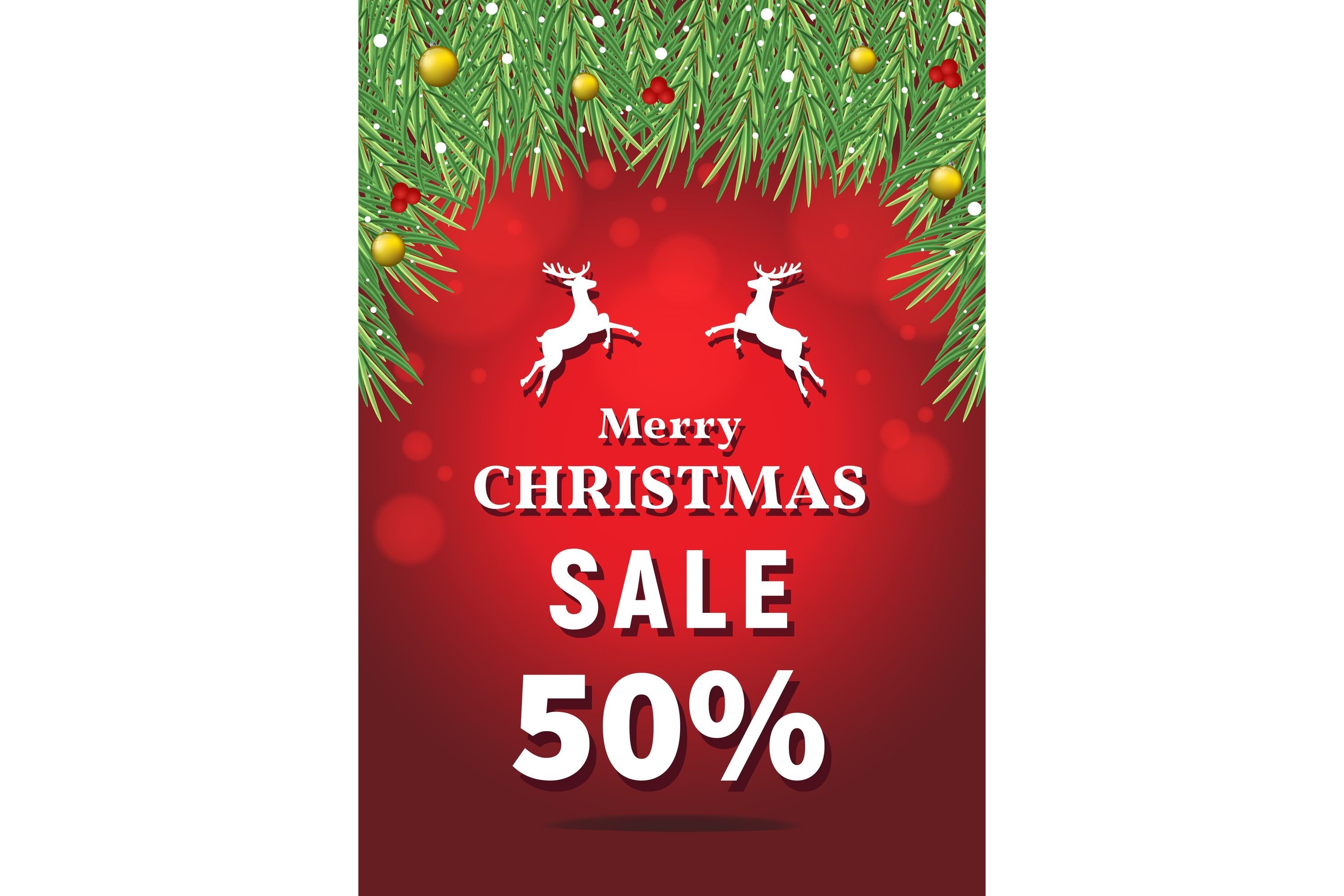 Merry Christmas sale 50 percent off (1092005) Backgrounds Design