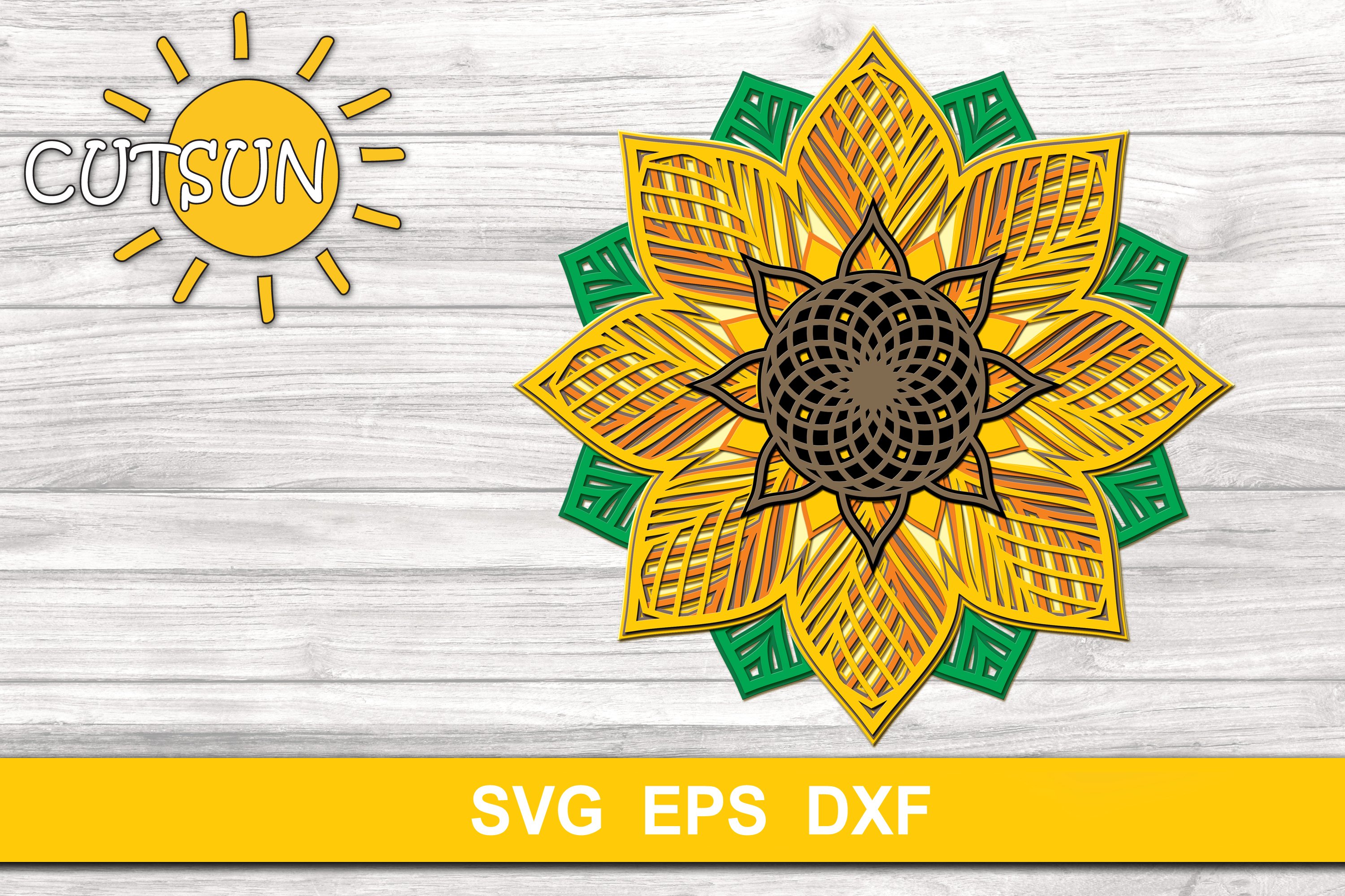 Download 3D Layered Sunflower Mandala cut file for crafters 11 ...