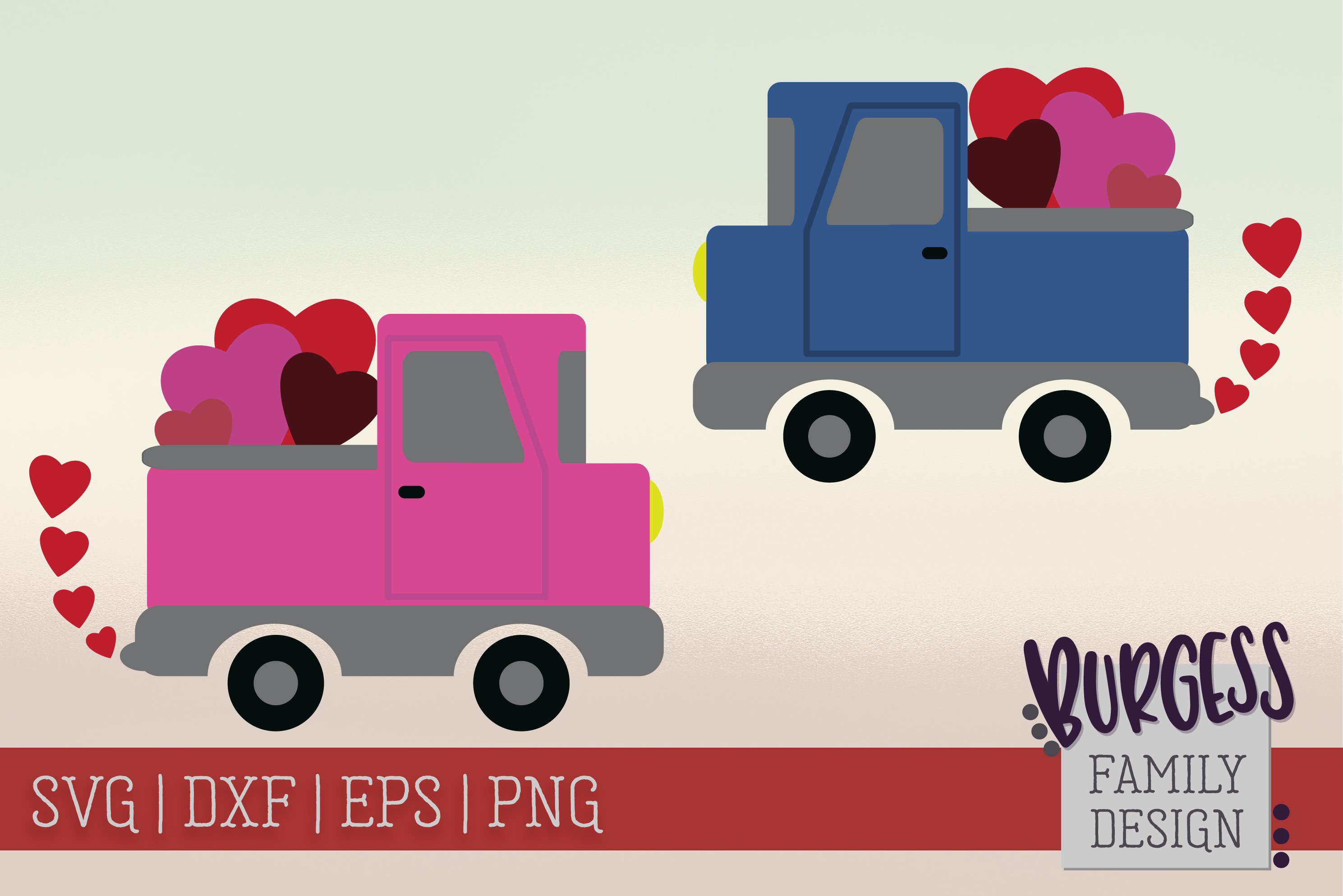 Valentine s Day Truck Pink Blue Cuttable Printable 414563 Valentine s Day Truck Pink Blue Cuttable Printable 414563