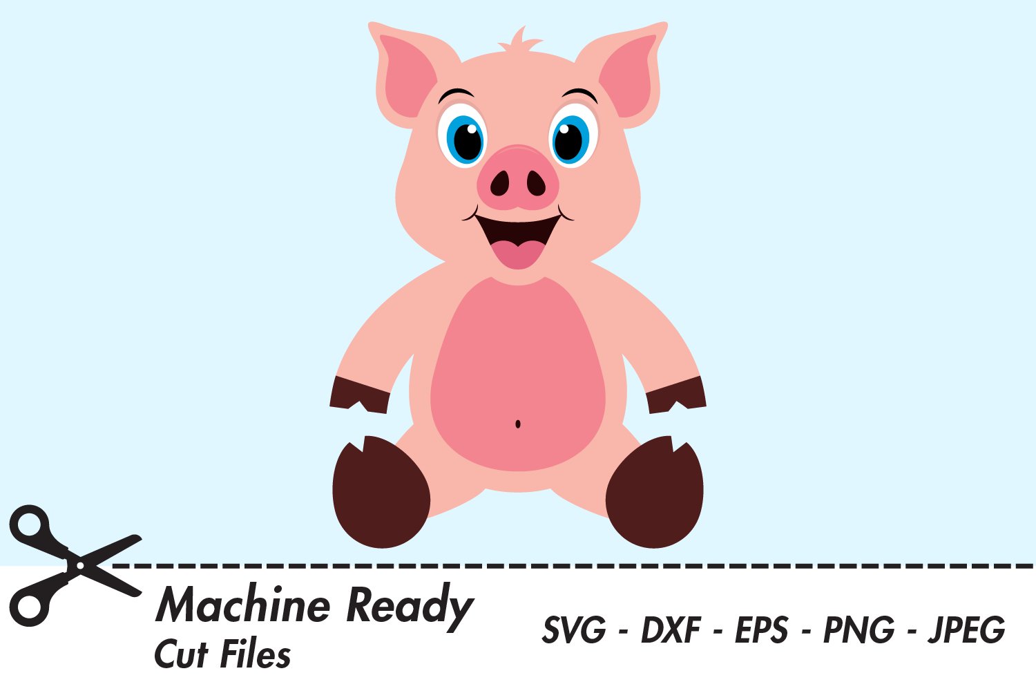 Download Cute Pig Svg Cut Files Happy Farm Animal Barnyard Piglet 374000 Svgs Design Bundles