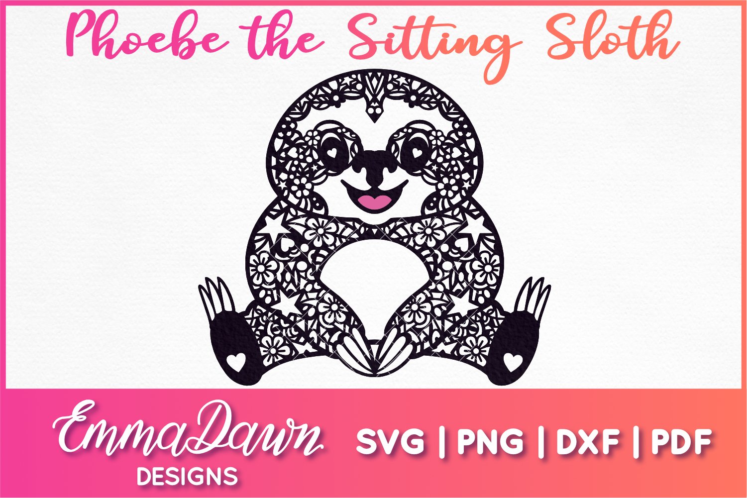 THE CUTE SLOTH SVG BUNDLE MANDALA / ZENTANGLE 3 DESIGNS (733904) | Cut
