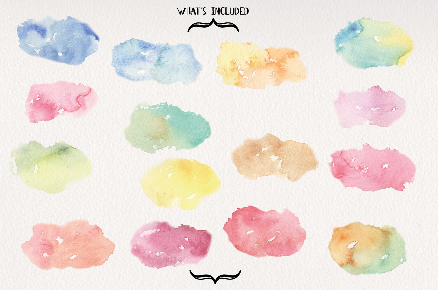 Swashes Watercolor Elements 15 Painted Blends Pretty