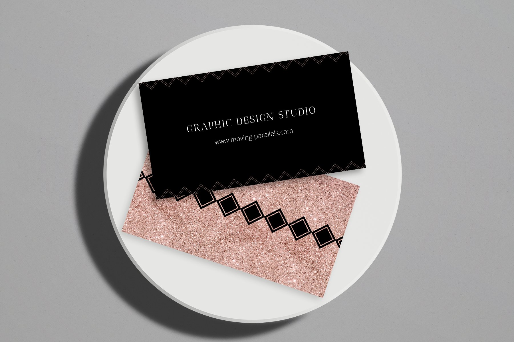 CANVA Rose Gold Black Glitter Business Card 5 (877728) Business Cards Design Bundles