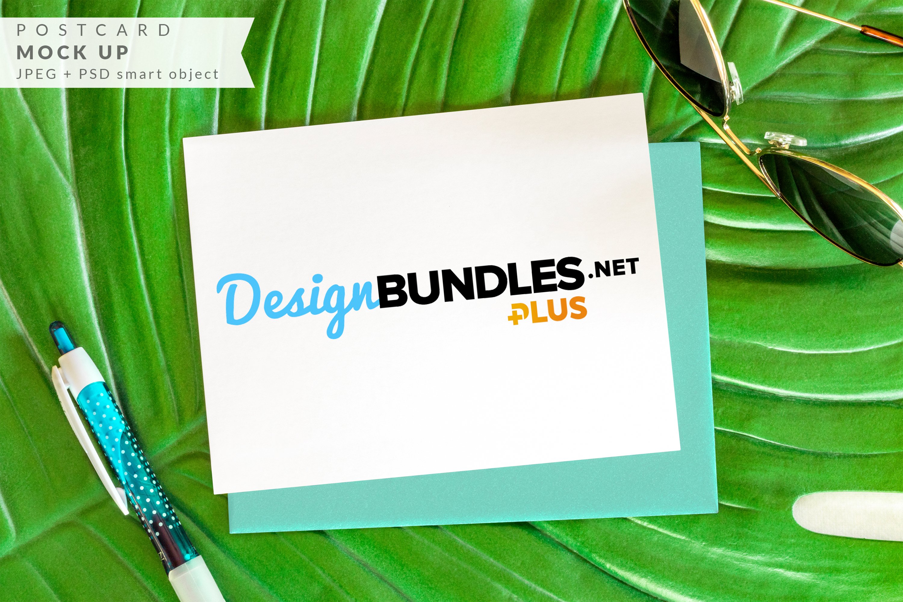 Horizontal Postcard mock up Tropical