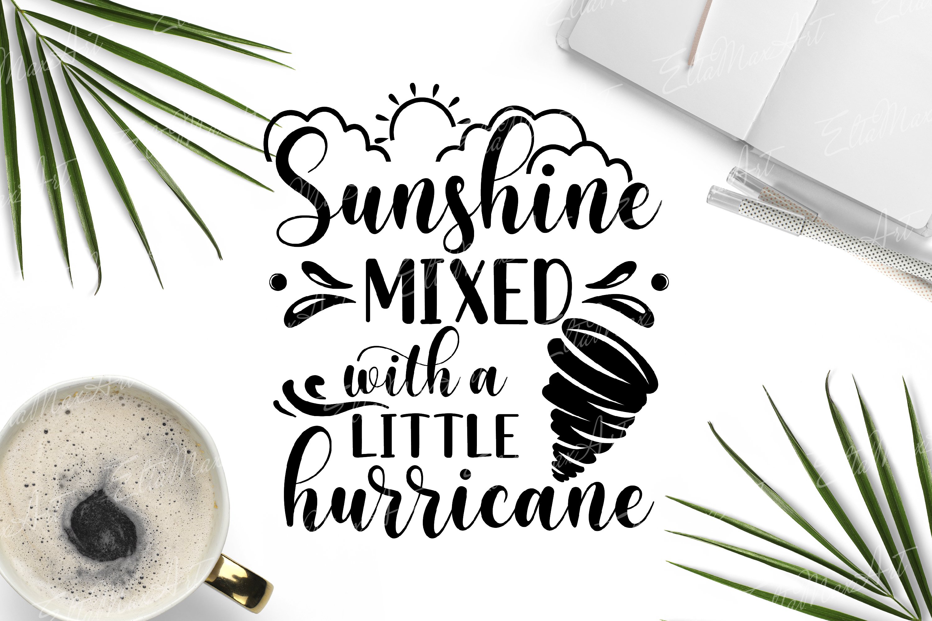 Sunshine mixed with a little hurricane SVG, Sassy quote svg (732860