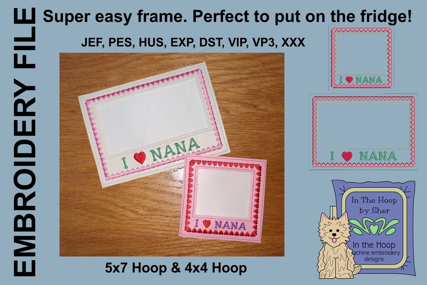 I Love Nana Picture Frames 4 x 4 and 5 x 7 Hoops (561488