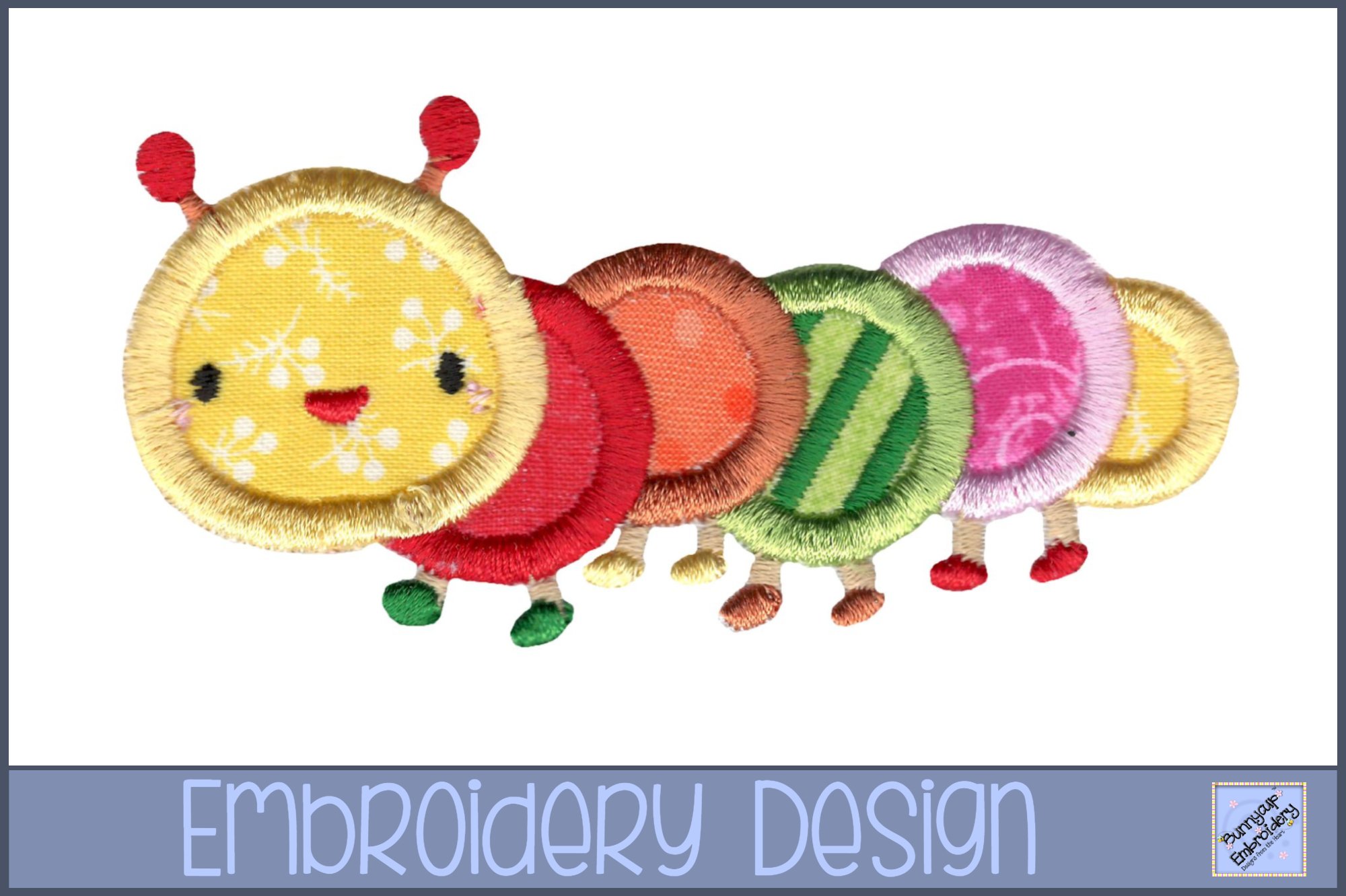 Cute Caterpillar Applique Embroidery Design (419336) Designs Design