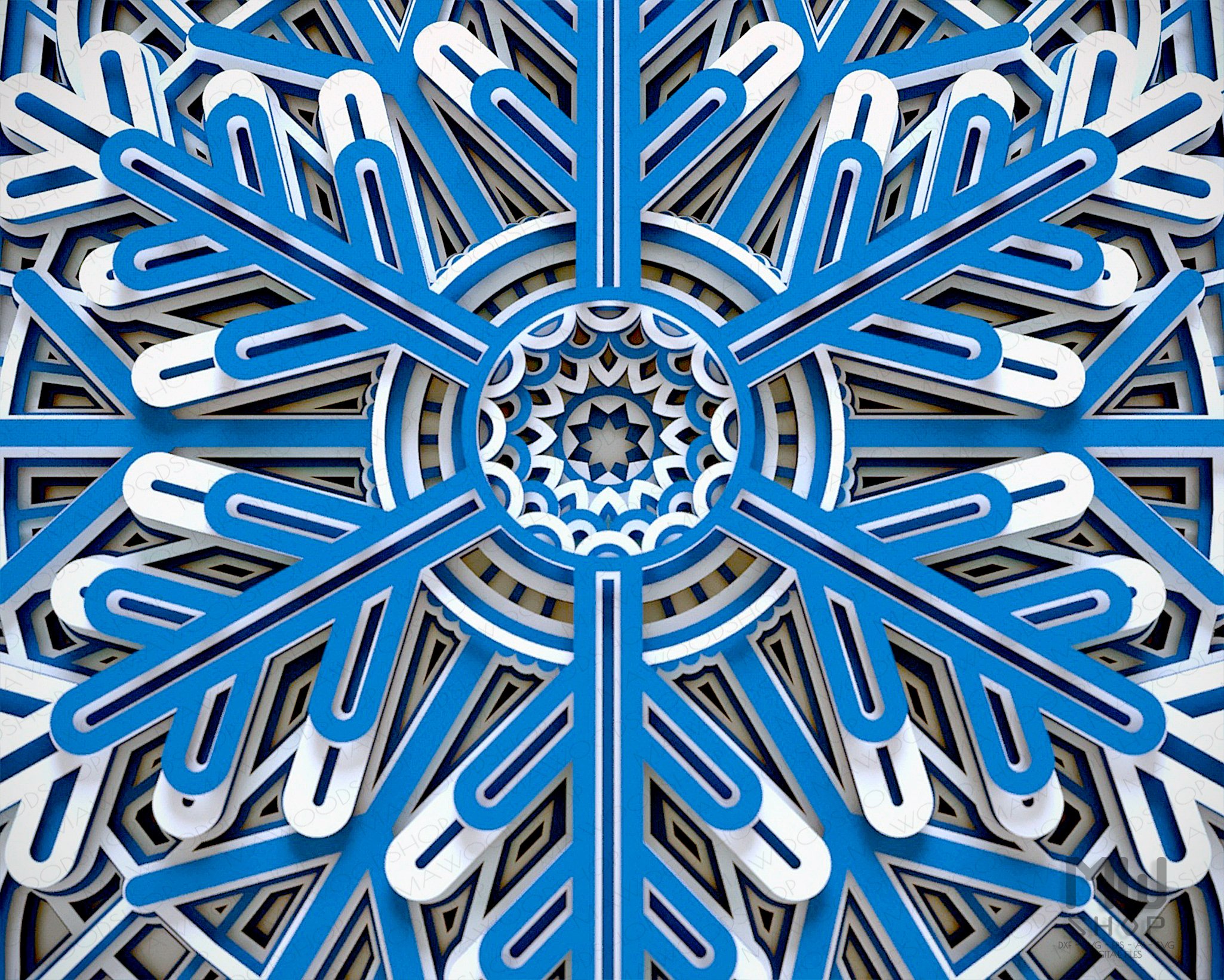 Layered Mandala SVG, Snowflake Mandala SVG DXF - M165 (1037714) | Paper