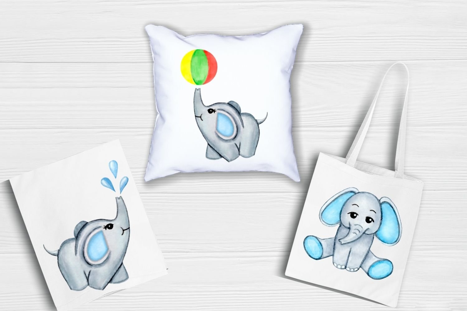 Watercolor boy elephant clip art, Elephants Set png (555026 ...