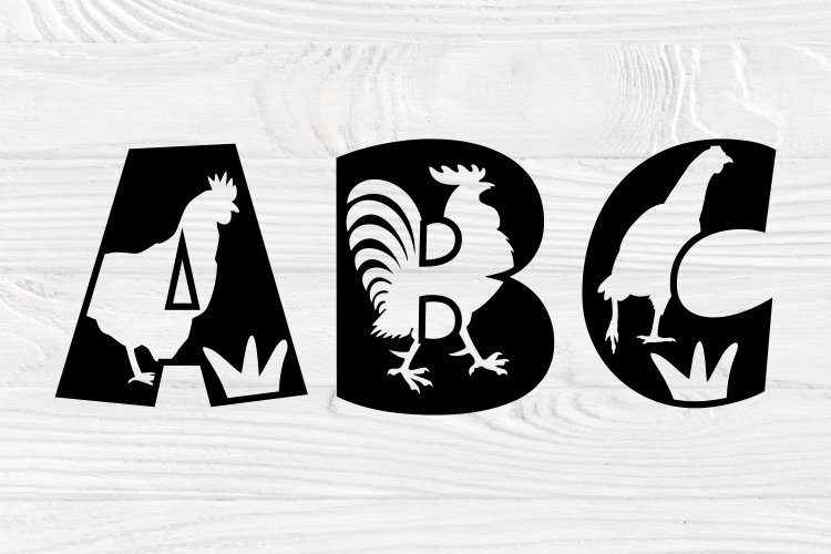 Chicken SVG Fonts, Farmhouse Alphabet Svg, Chicken Letters (564666) Cut Files Design Bundles