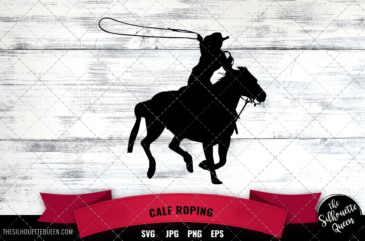 Cowboy Roping Calf Silhouette